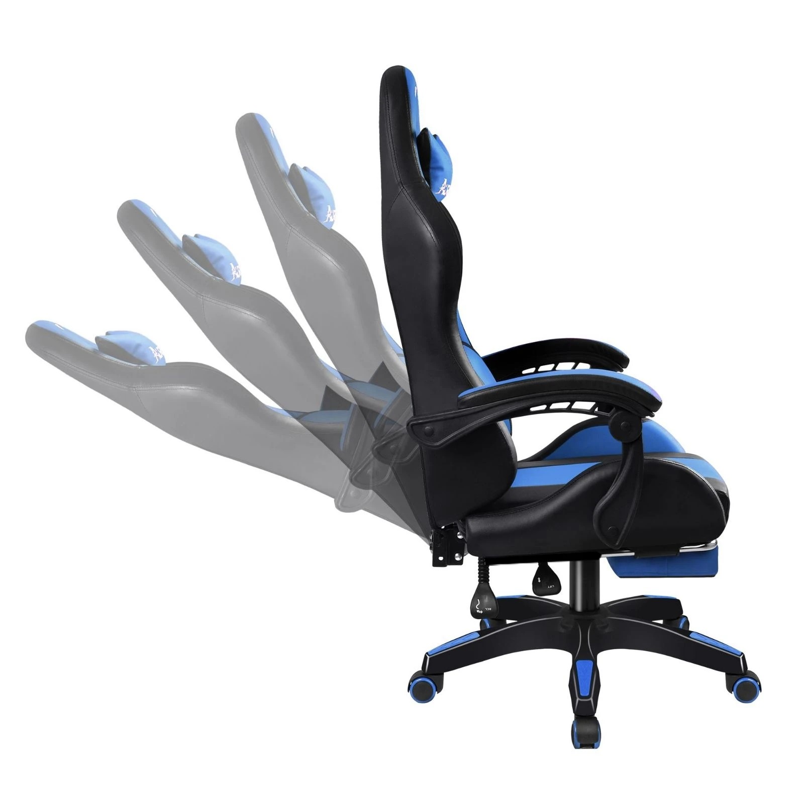 7 Alfordson Gaming Office Chair Extra Large Pillow Racing Executive Footrest Seat - Blue, 7 of 10