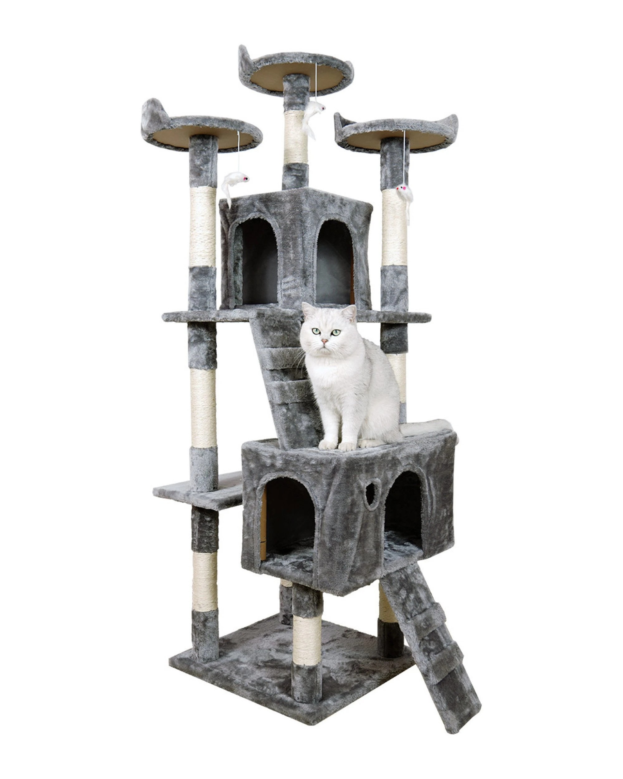 1 Furtastic 170cm Cat Tree Scratching Post - Silver Grey, 1 of 6