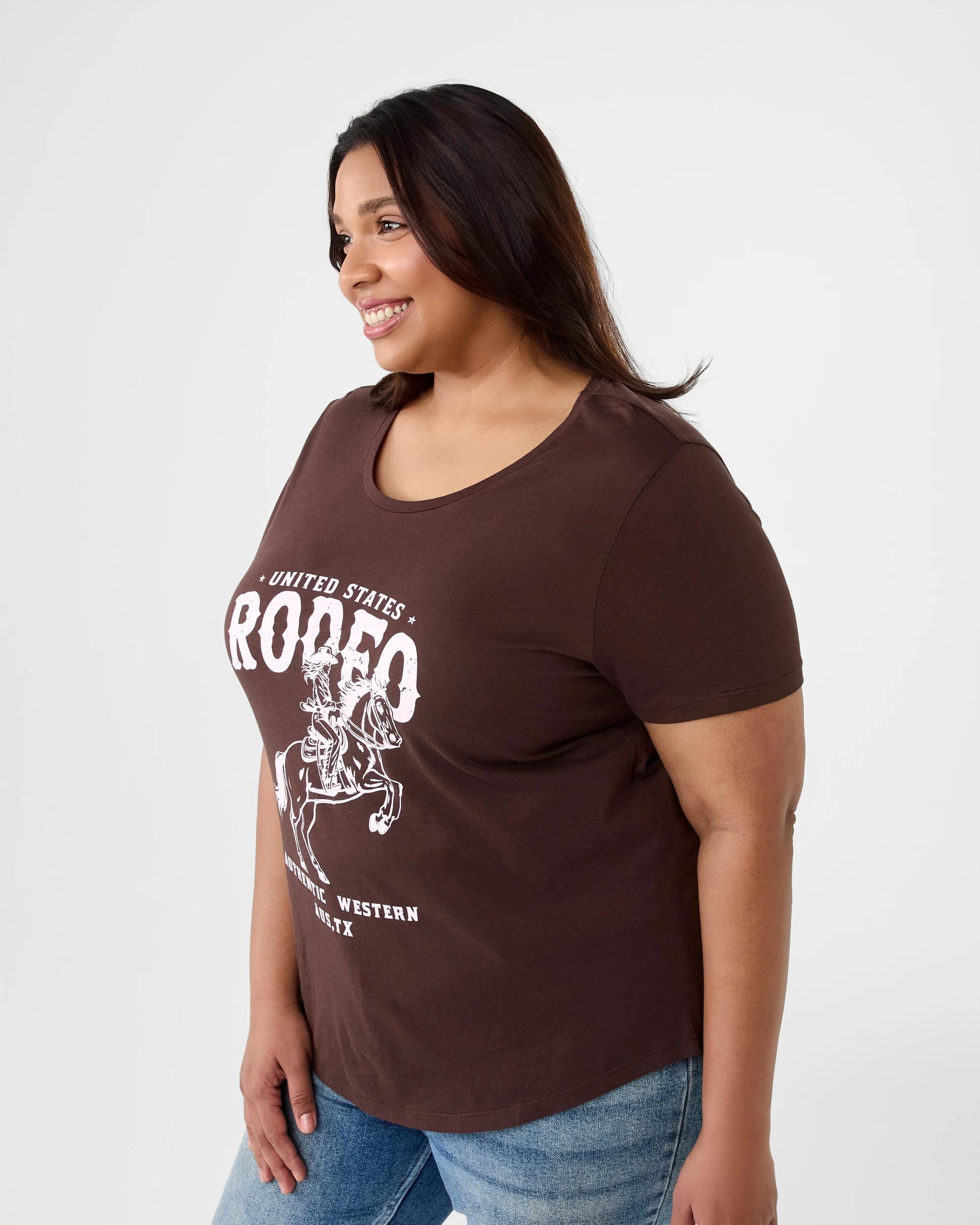 2 Curve Short Sleeve Basic Print T-shirt Rodeo, 2 of 6