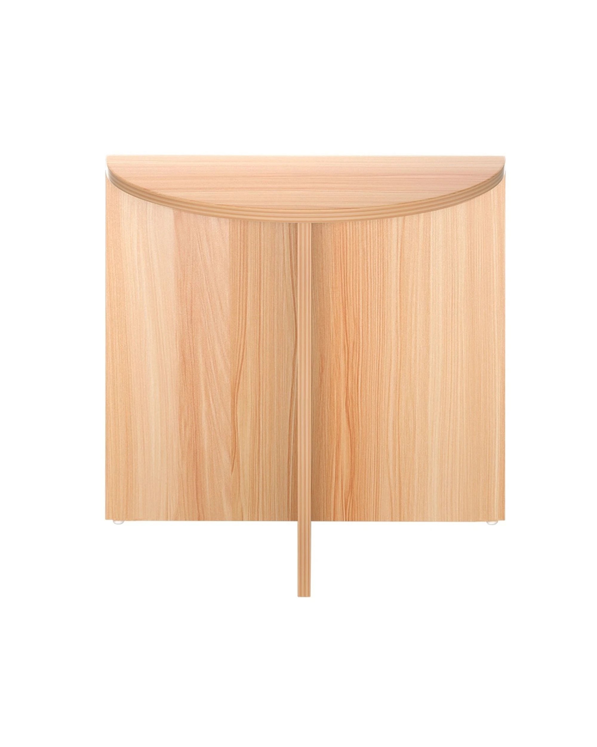 3 Artiss Coffee Table Semi-circle 48cm Pine Elva
 - Brown, 3 of 3