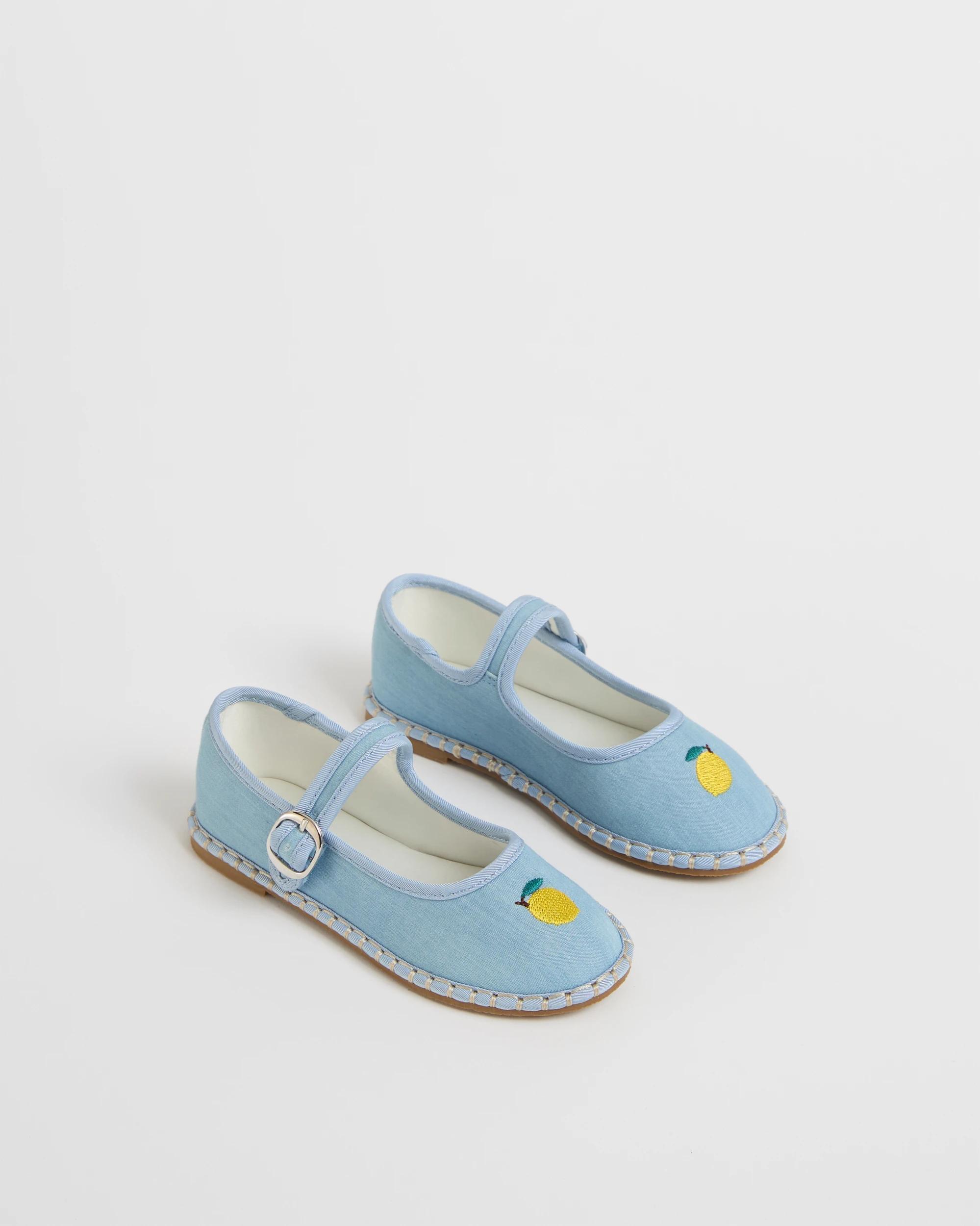 2 Target Kids Embroidered Fruit Espadrille Pumps BLUE LEMON, 2 of 3