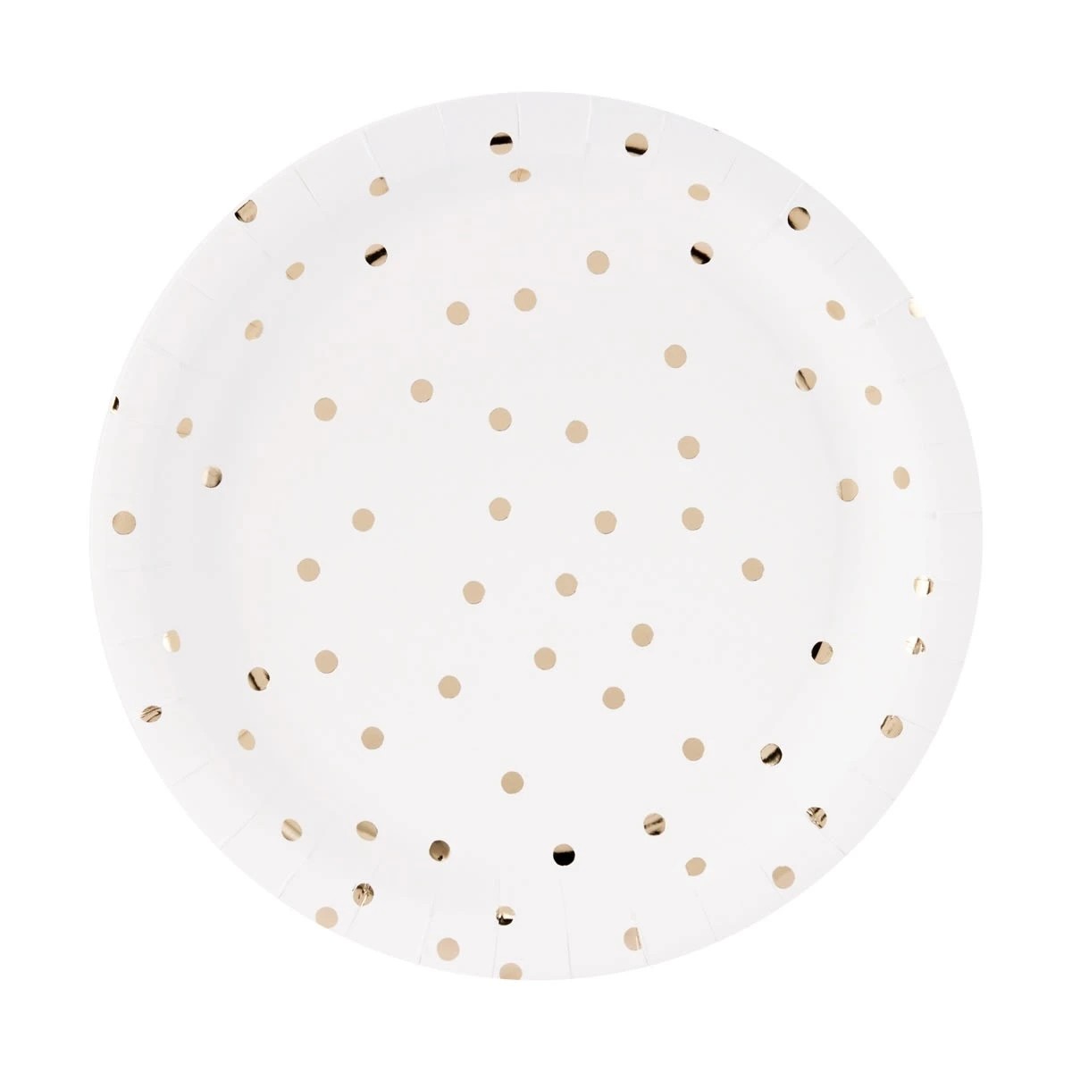 5 16 Piece Gold Foil Dot Paper Plates, 5 of 7