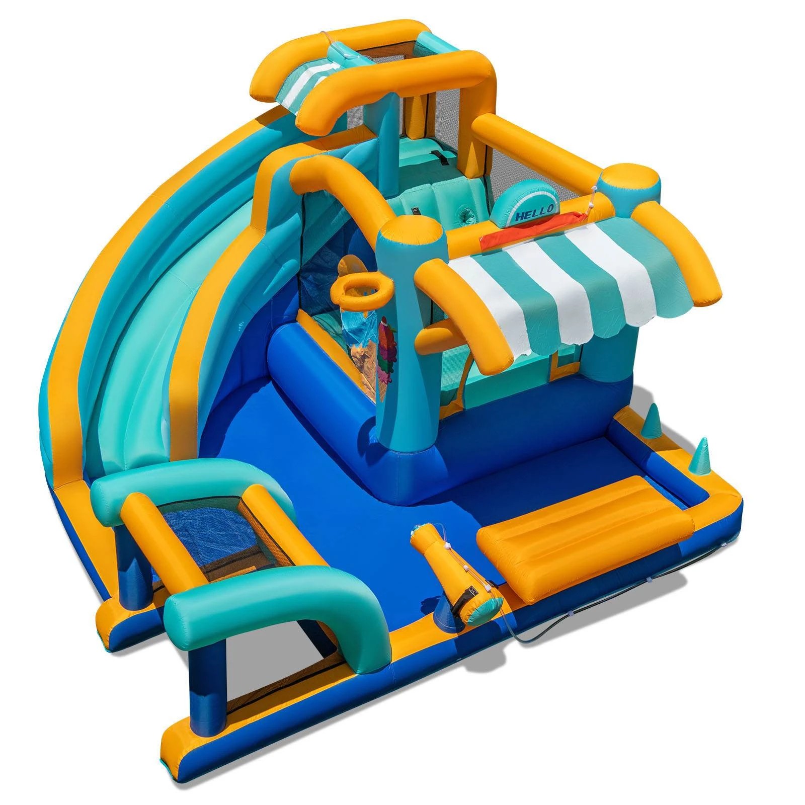 1 Costway Inflatable Water Slide Water Park Blowup Jumping Castle w/Climbing Wall - Multi, 1 of 3