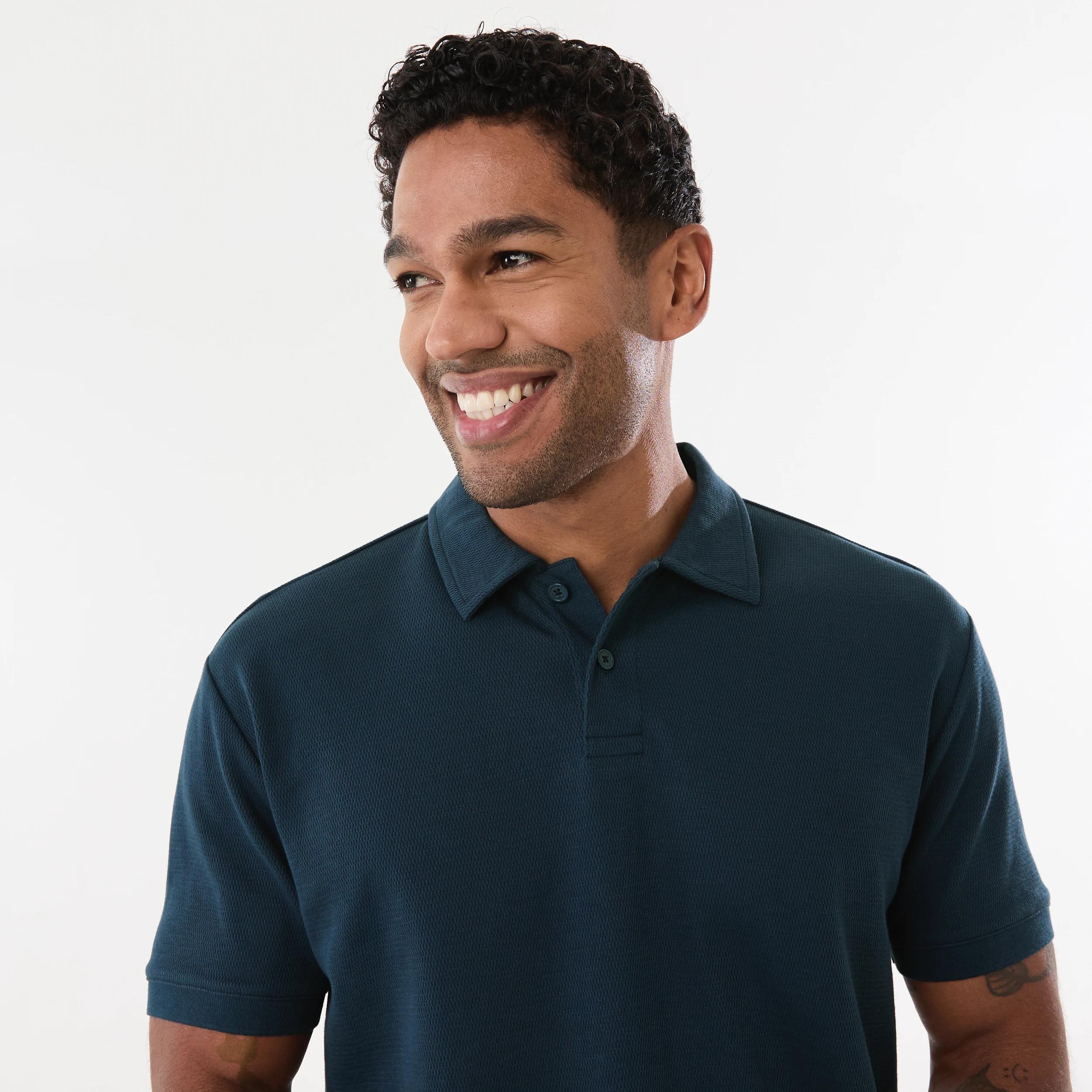 4 Textured Polo Shirt SPELL NAVY, 4 of 5