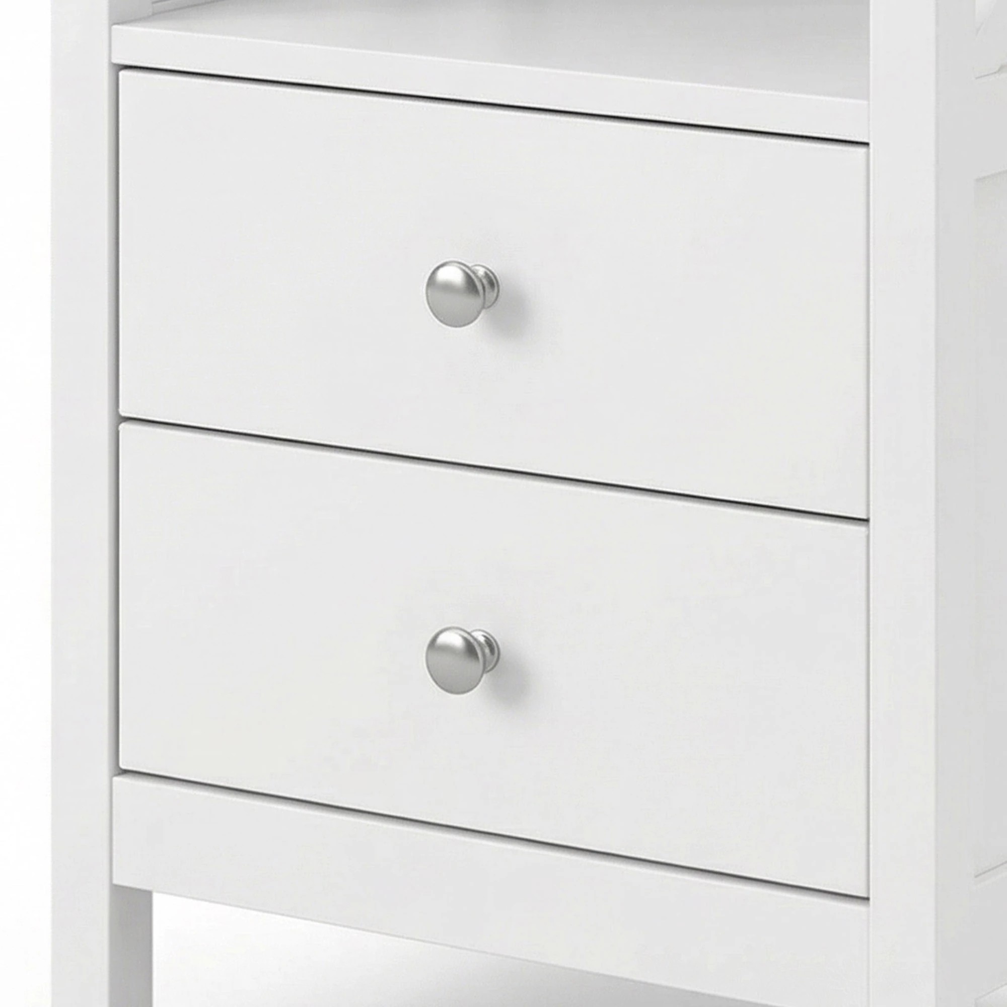 6 Levede Bedside Table Nightstand Side End Table 2 Drawers Storage Bedroom Cabinet - White, 6 of 9