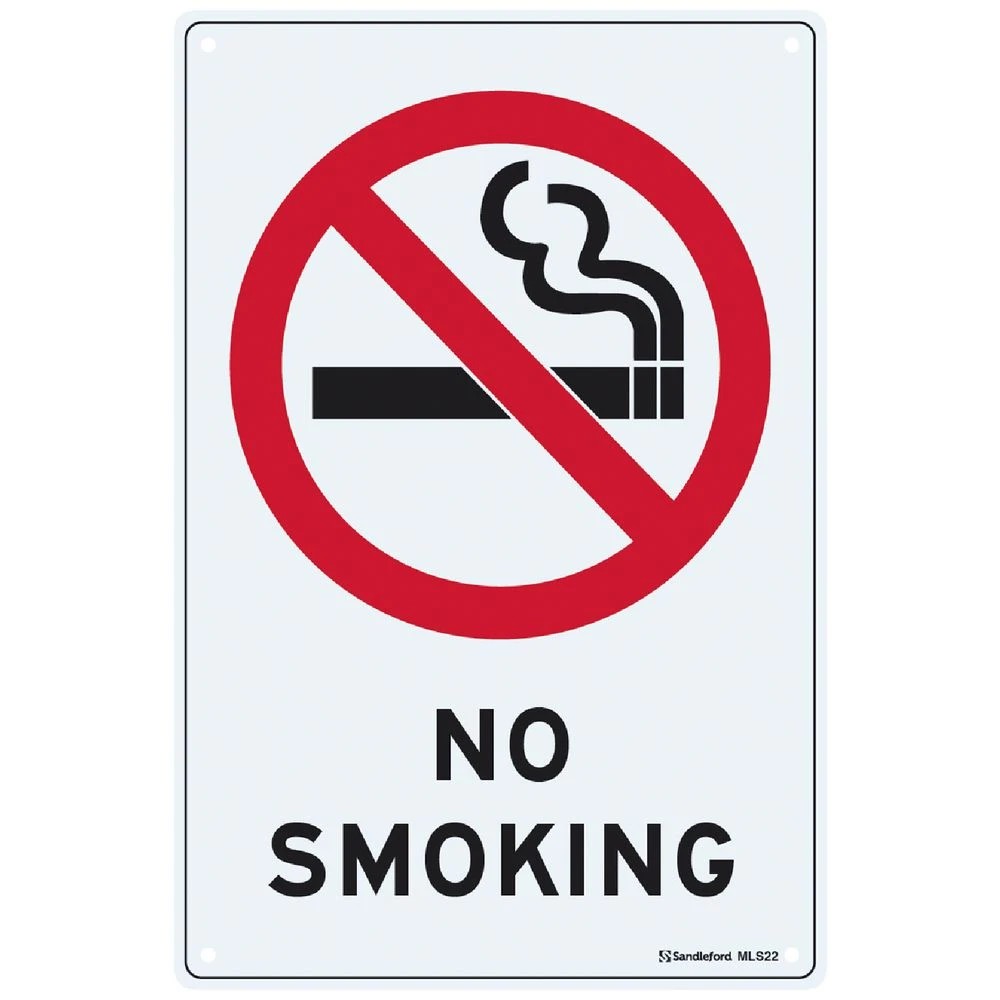 1 No Smoking Sign 30 x 45cm, 1 of 1