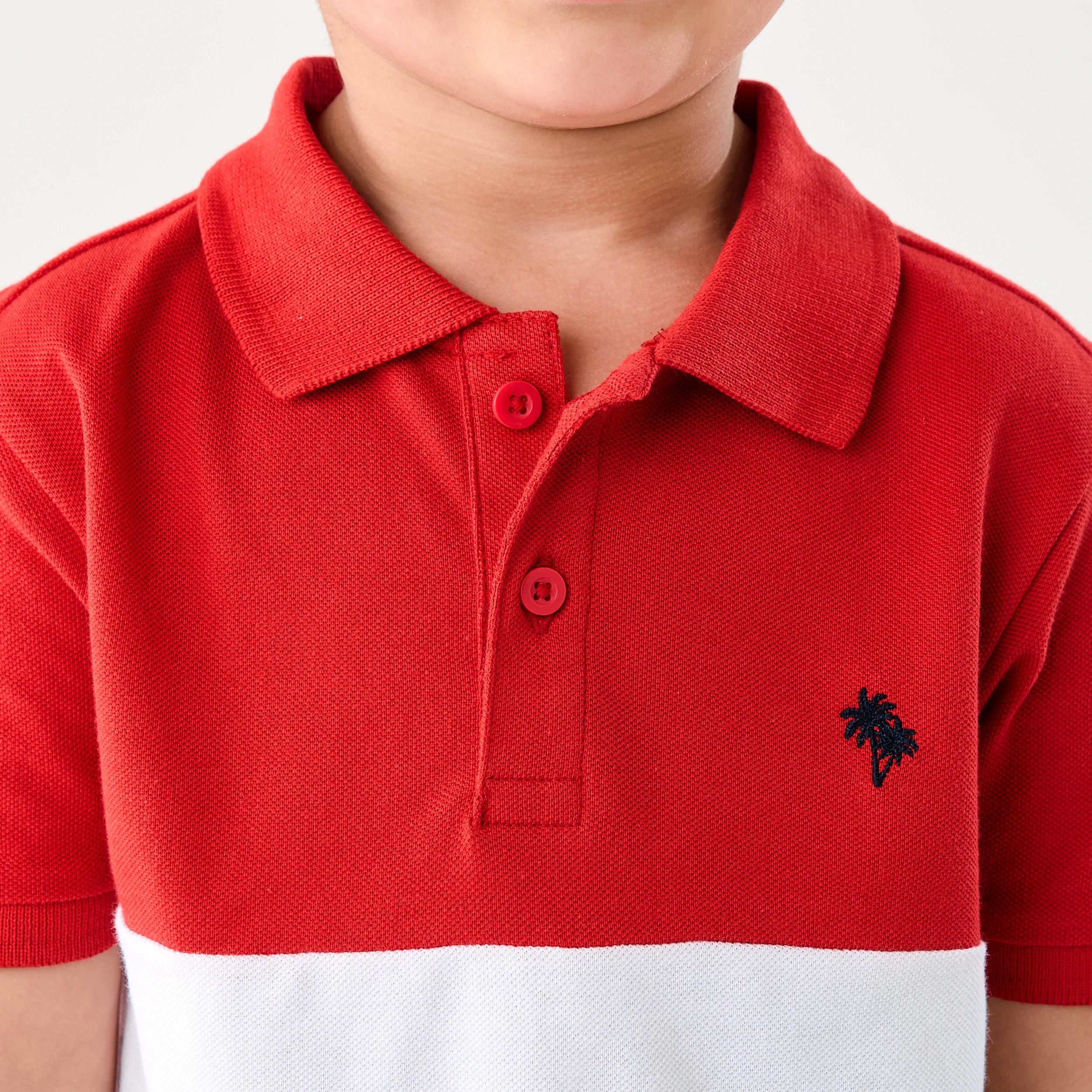 4 Colour Block Polo Shirt Rubicondo Red, 4 of 7