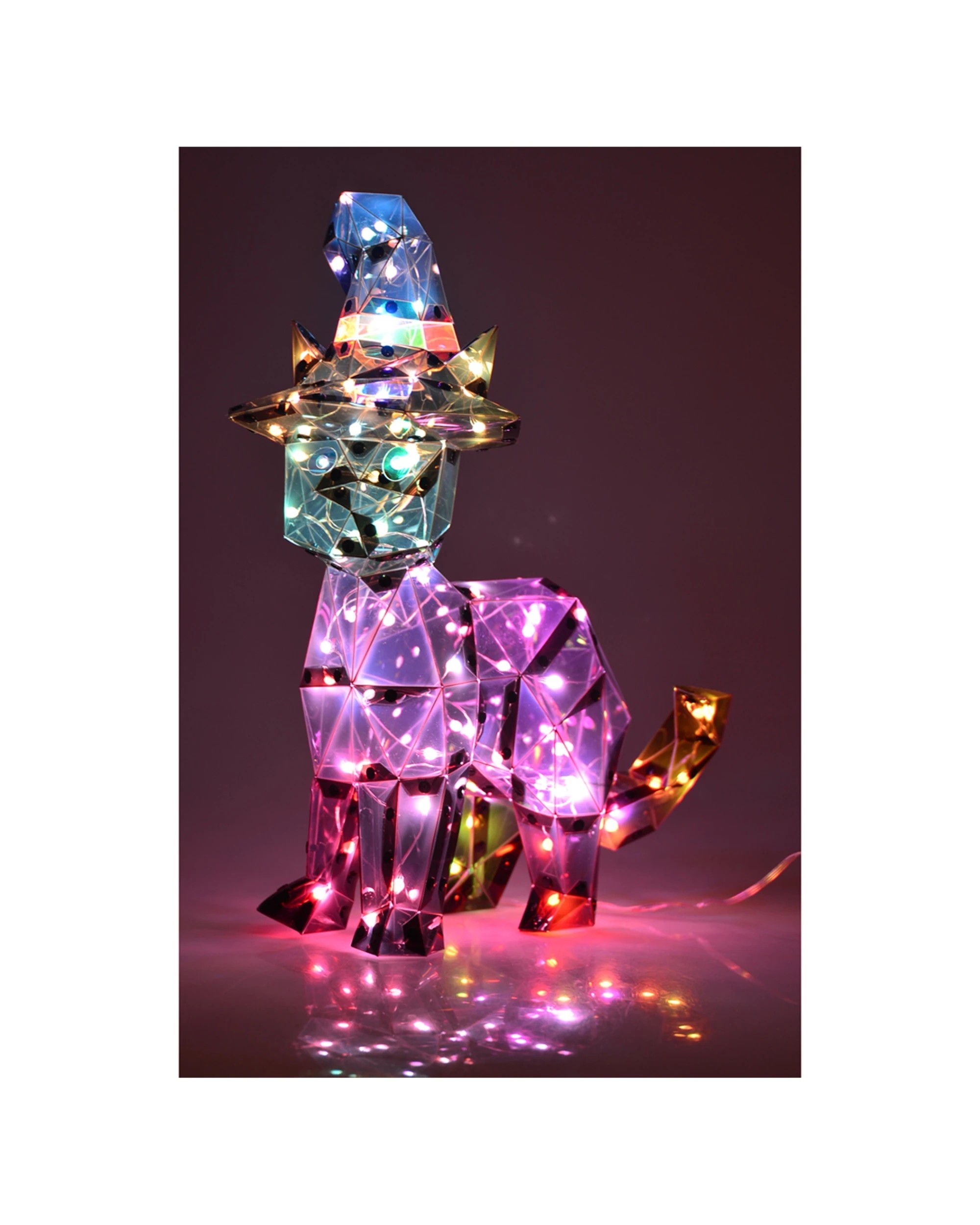 3 Starlightz LED USB Acrylic Cat Home Decor 40x35cm - Black, 3 of 4