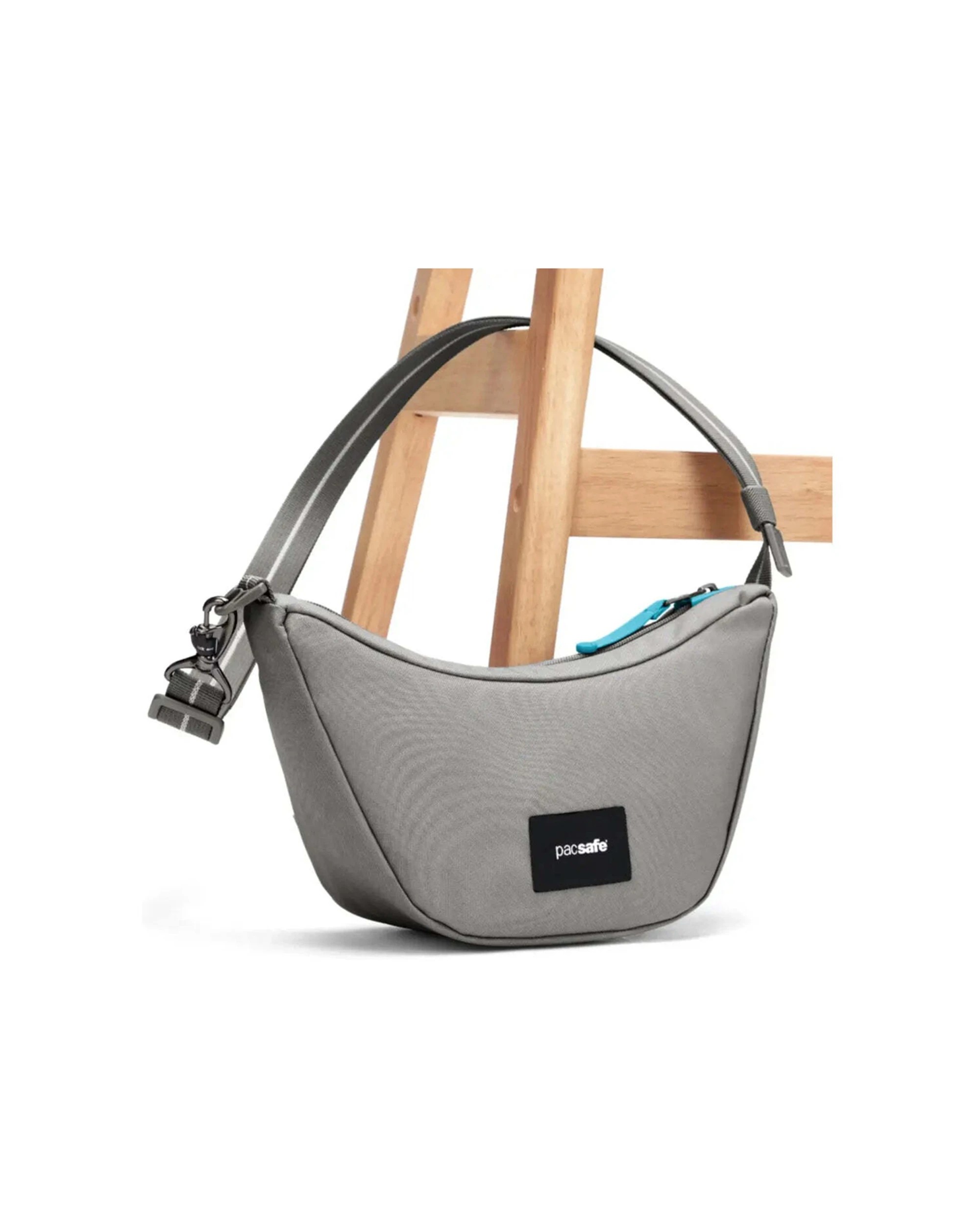 6 Pacsafe Go Anti-Theft Lunar Crossbody Bag RFIDsafe TurnNLock Cut Resistant Stone - Grey, 6 of 8