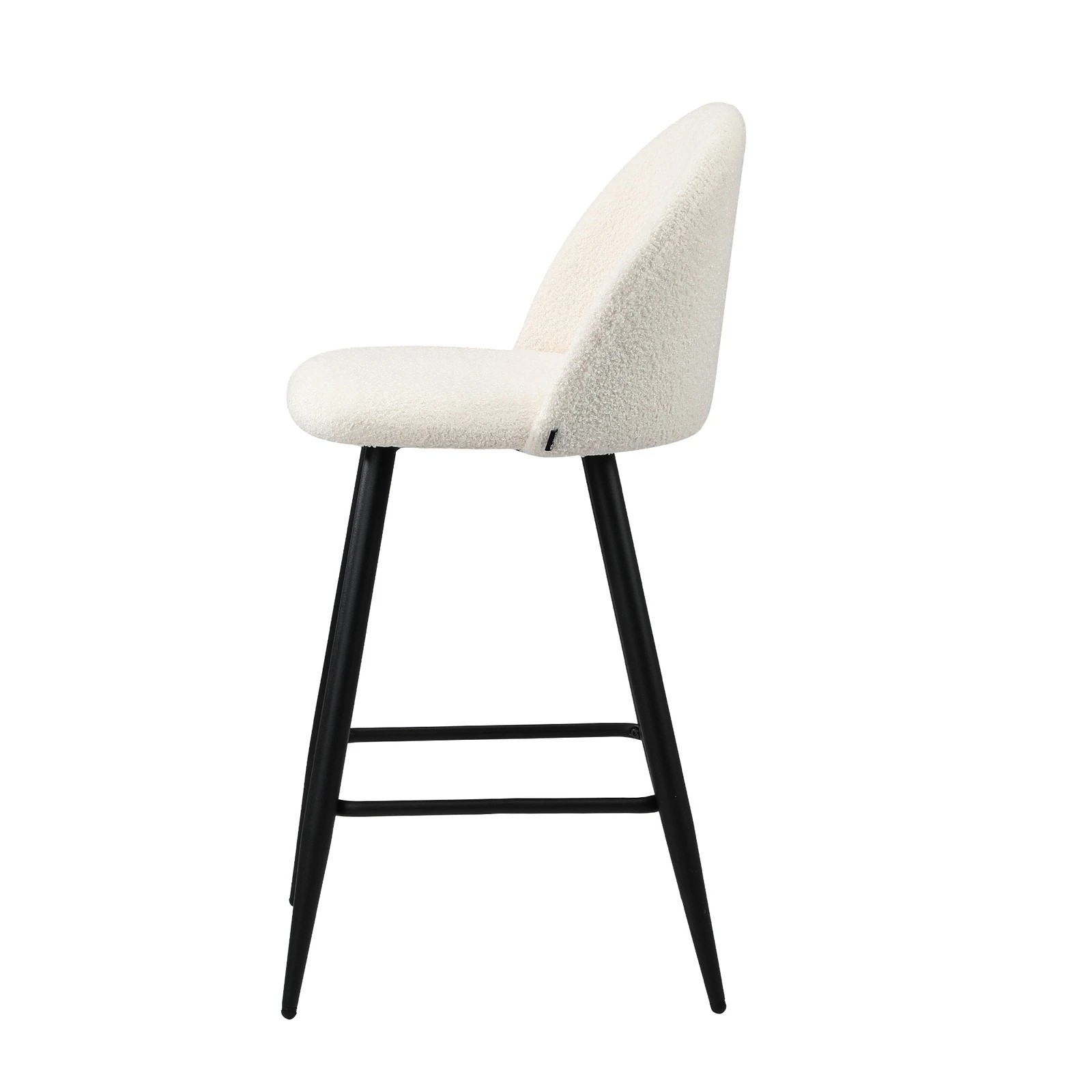 6 Oikiture 2x Bar Stools Kitchen Dining Chairs Counter Stool Boucle Padded
 - White, 6 of 9