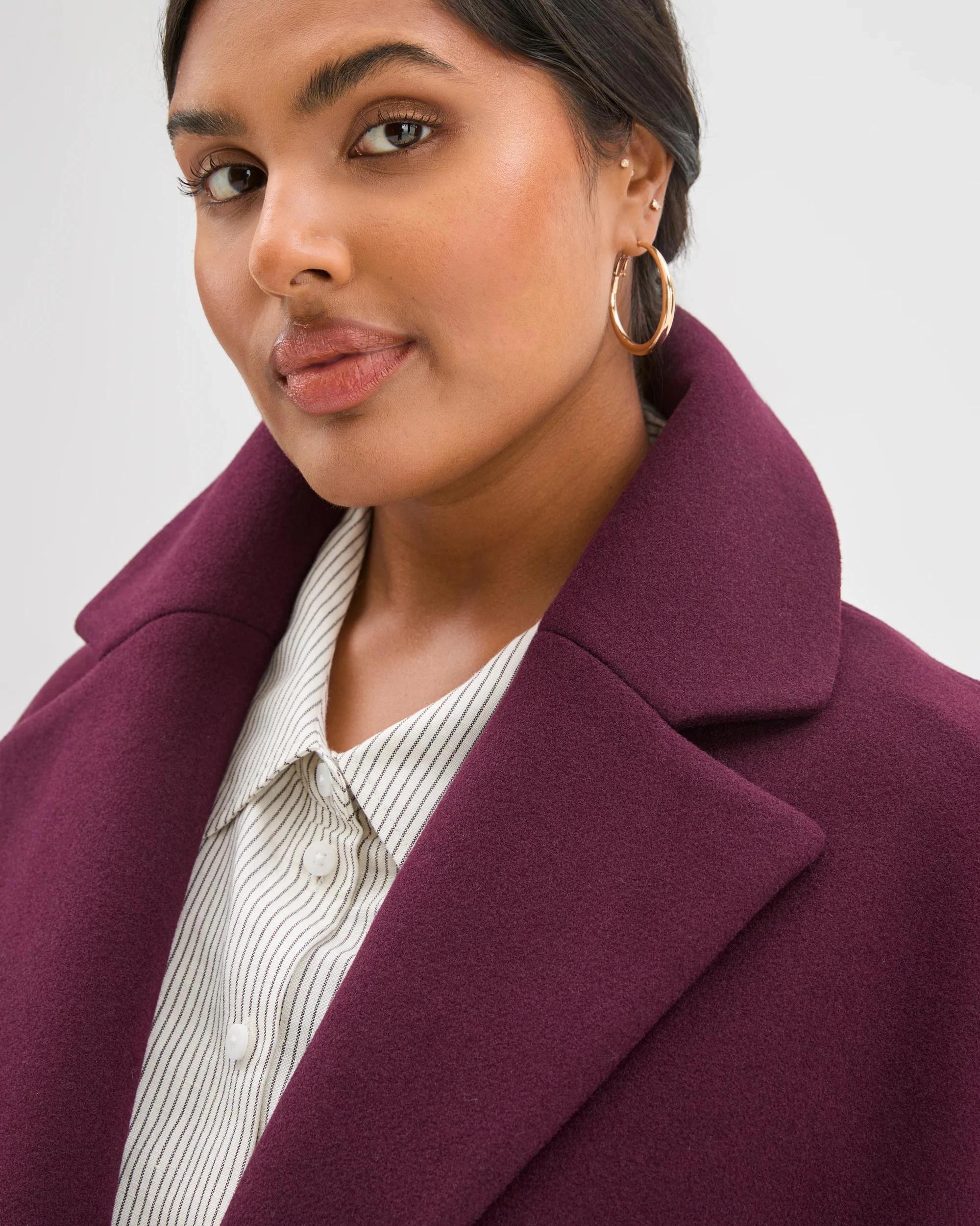 4 Target Curve Plus Size Wrap Coat PINOT, 4 of 6