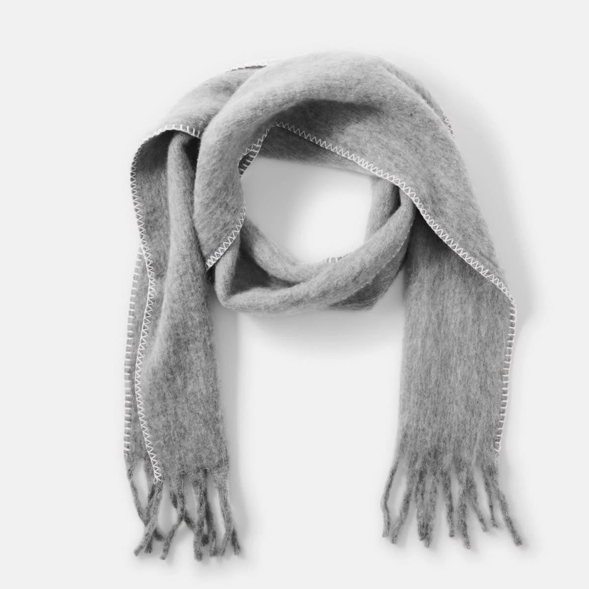 1 Blanket Stitch Scarf Grey Marle, 1 of 5