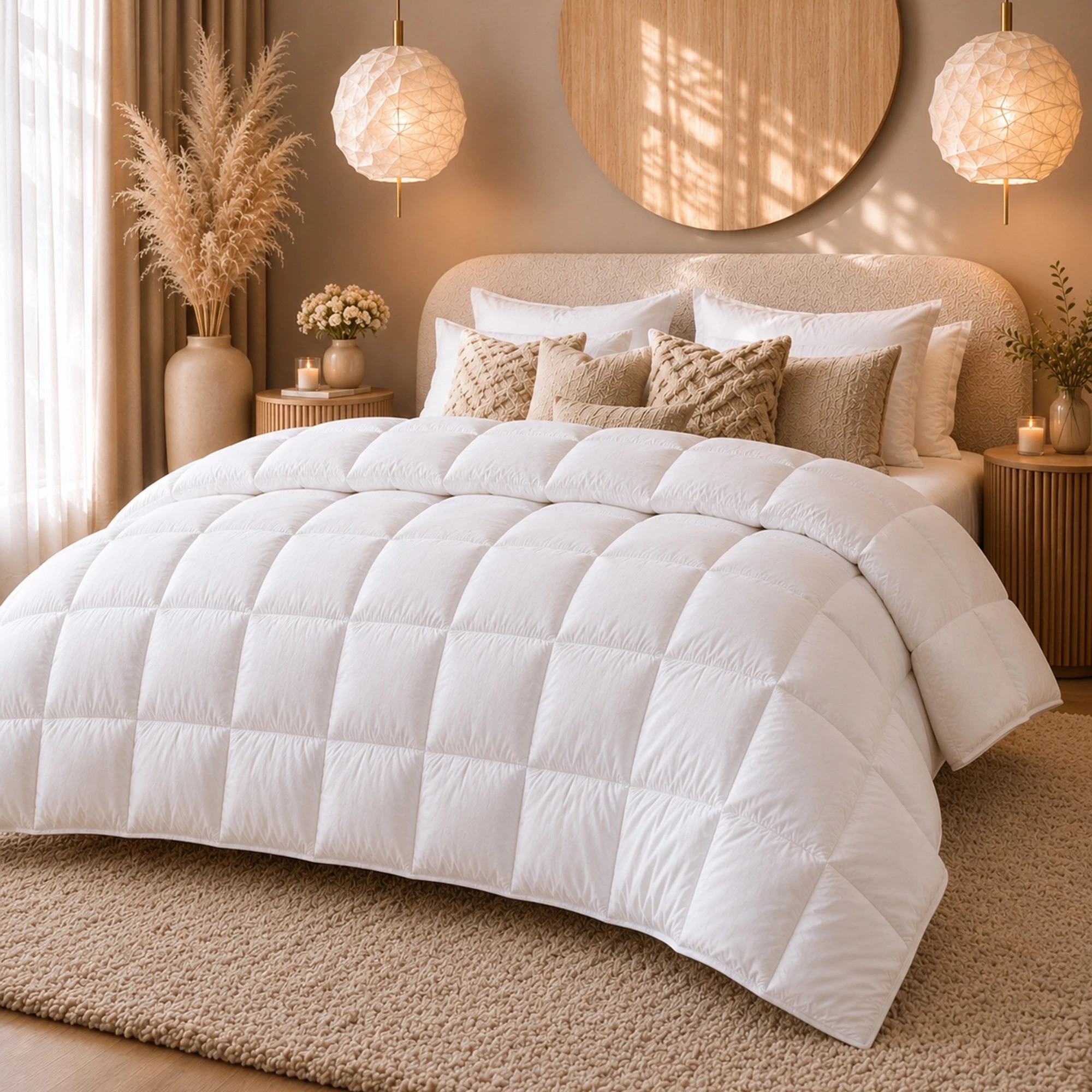 2 Royal Comfort 500GSM 100% Pure Wool Quilt Natural All-Seasons Duvet - Super King Bed - White, 2 of 4