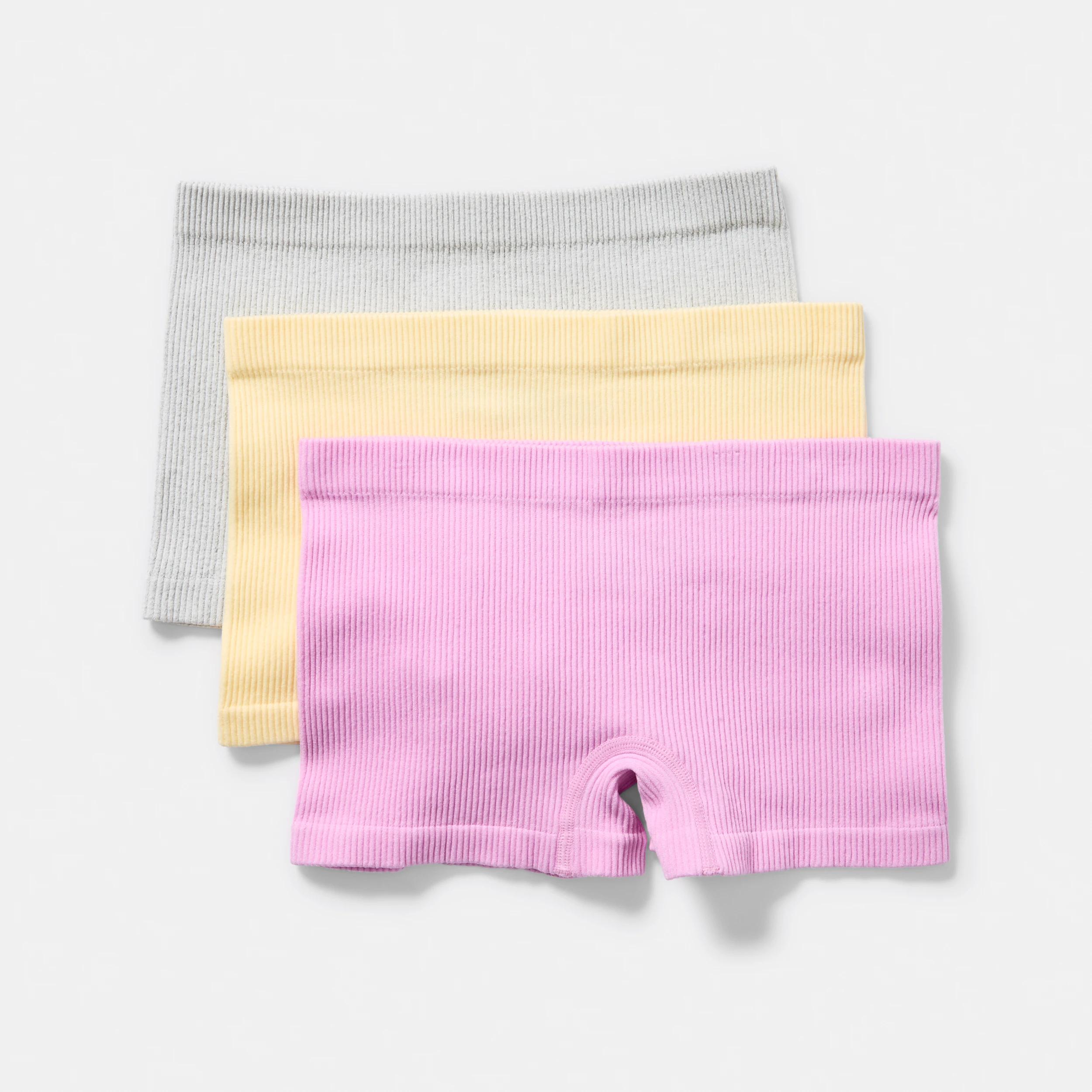 1 3 Pack Rib Seamfree Shorties PINK, YELLOW, 1 of 5