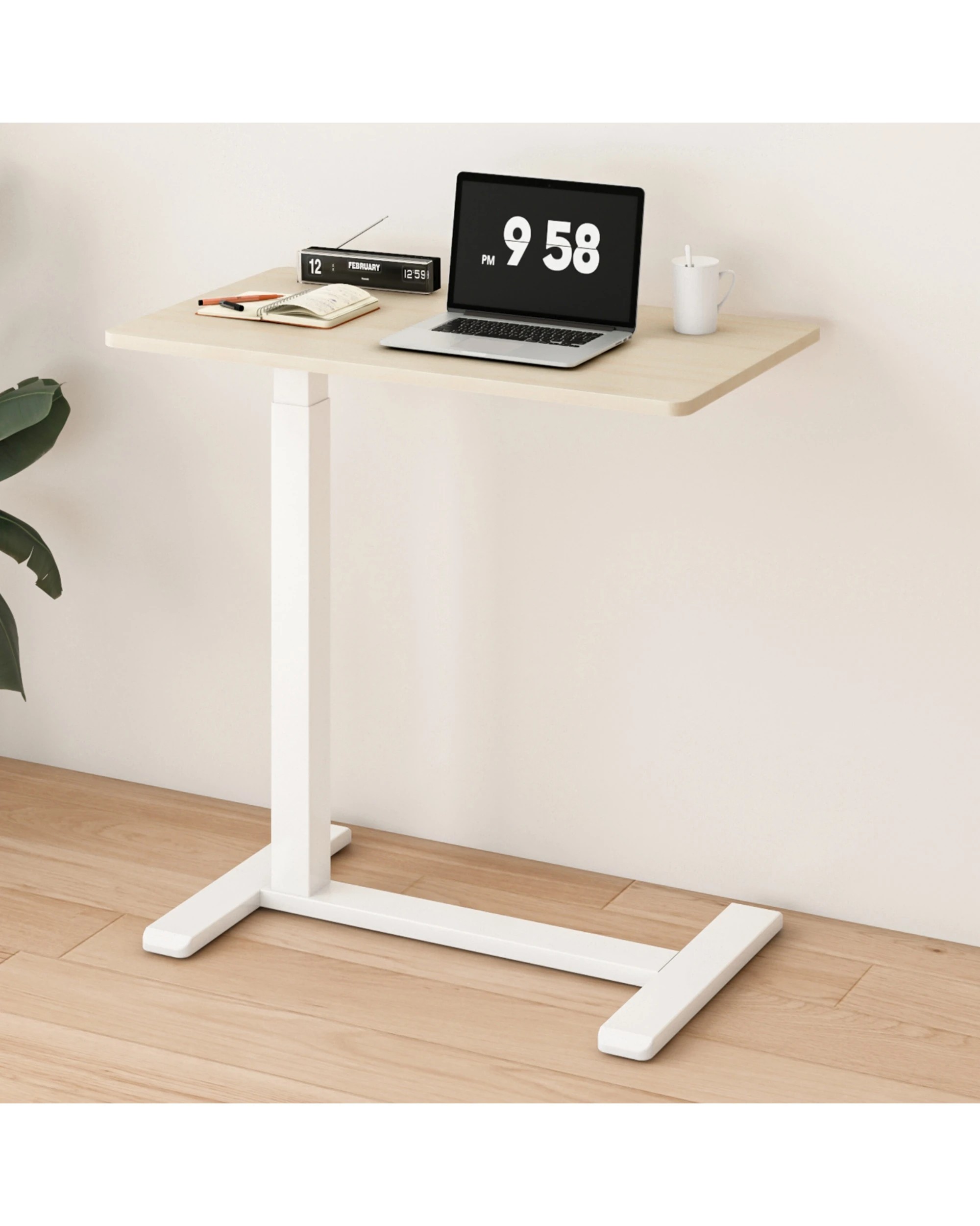 3 Advwin Mobile Standing Desk Pneumatic Height Adjustable Laptop Desk 70cm - Black, 3 of 8