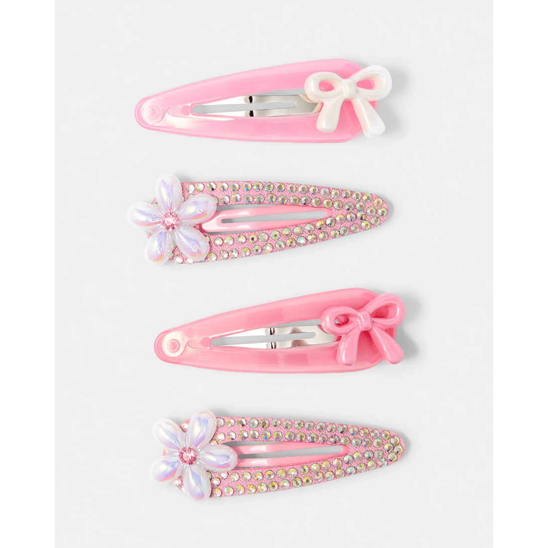 1 4 Pack Pink Bow Hair Clips, 1 of 3