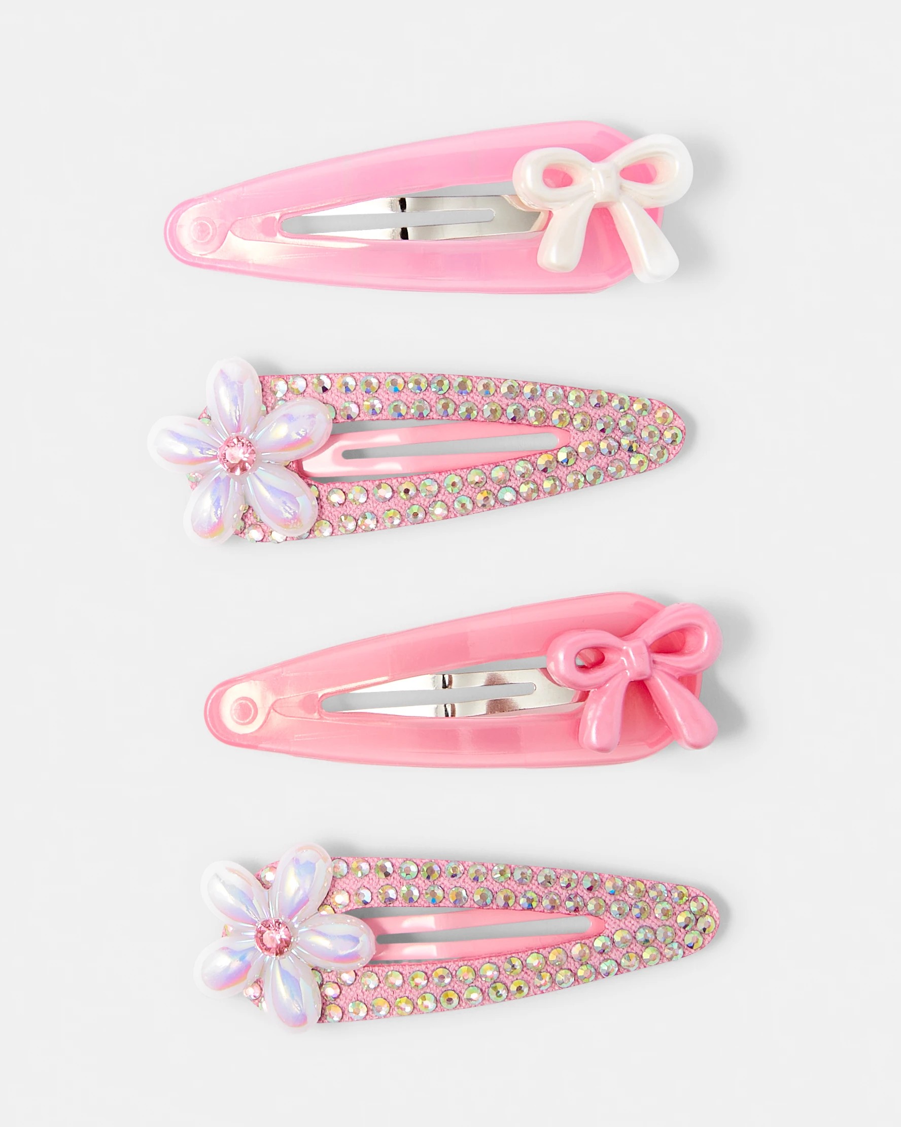 1 4 Pack Pink Bow Hair Clips, 1 of 3