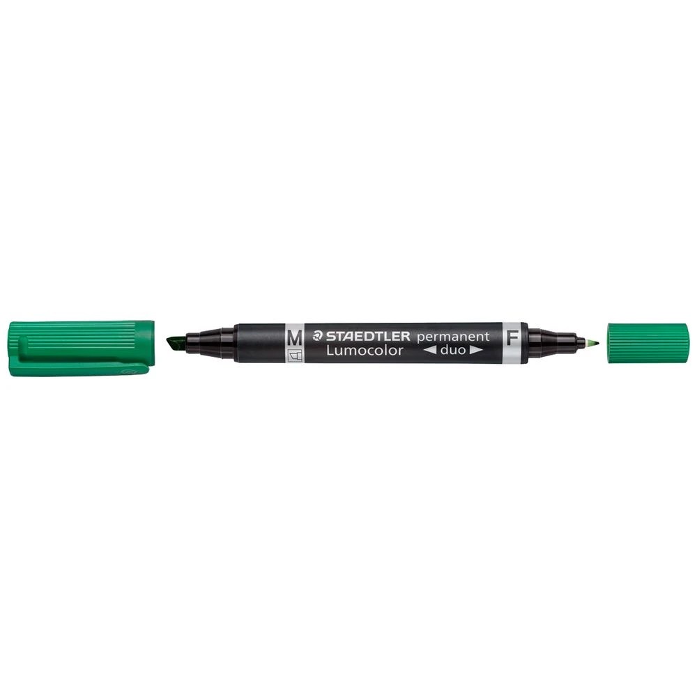 1 Staedtler Lumocolour Duo Permanent Pen Green, 1 of 3
