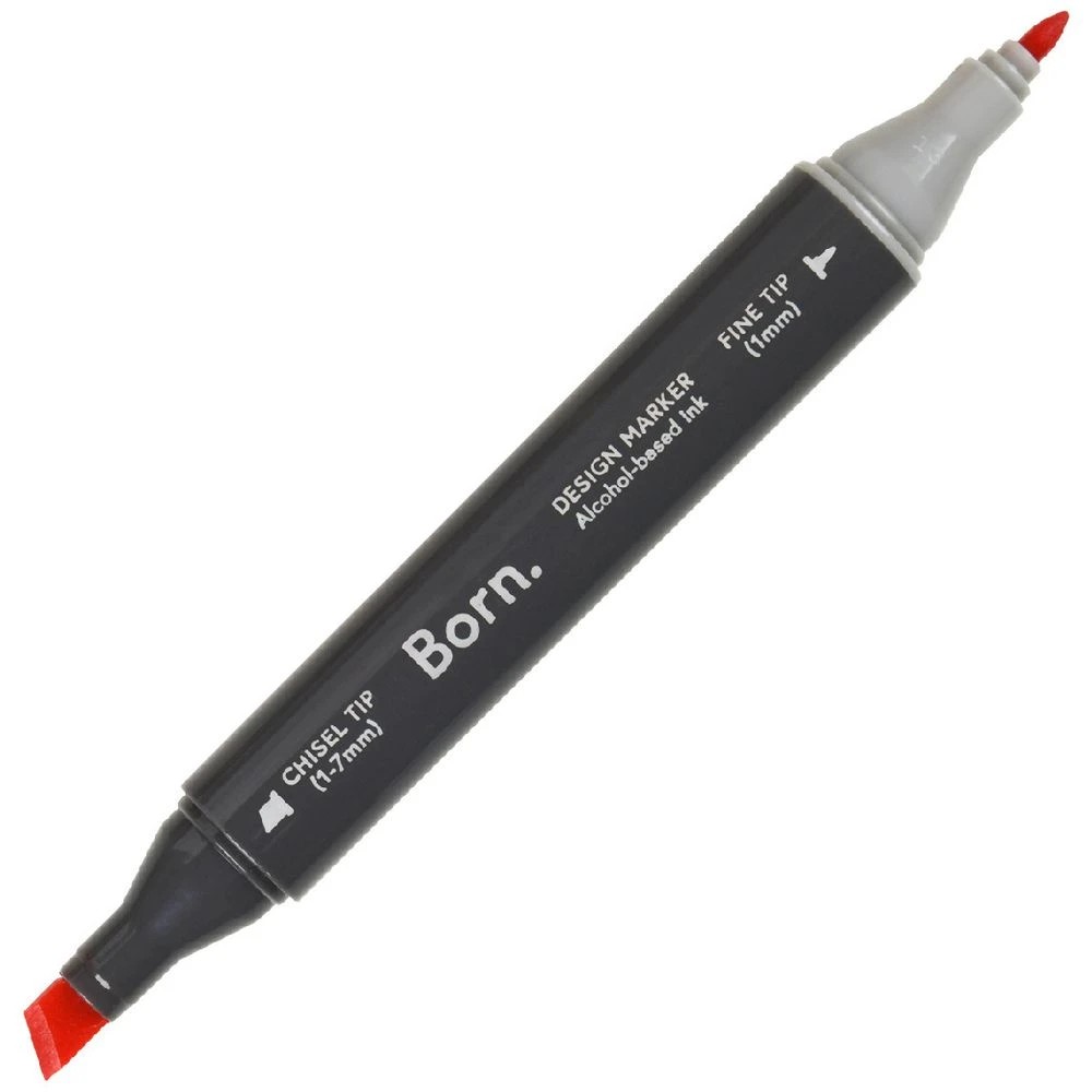 1 Born Professional Dual-Tip Artist Marker Vermillion R687, 1 of 4