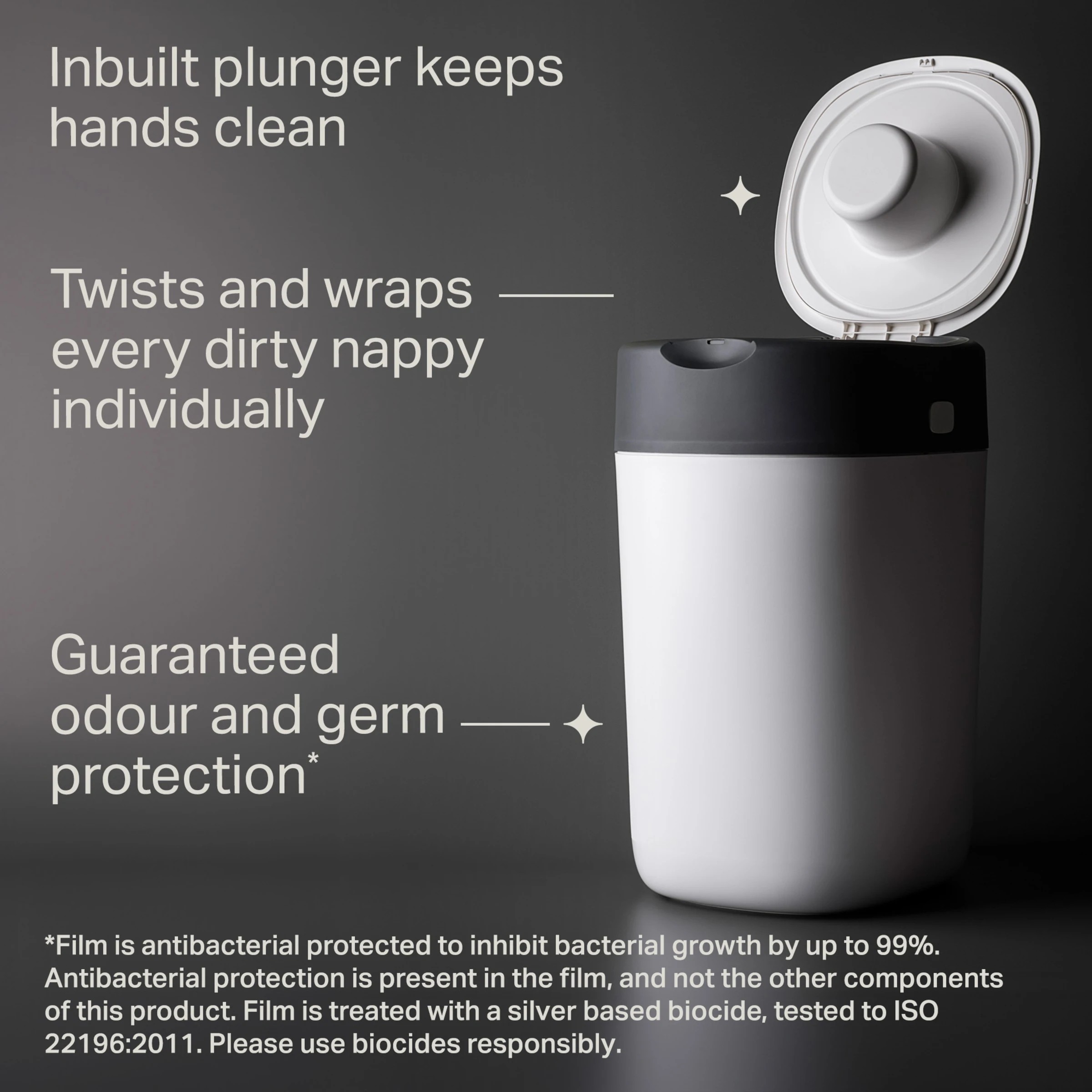 4 Tommee Tippee Twist & Click Advanced Nappy Disposal System - White, 4 of 10