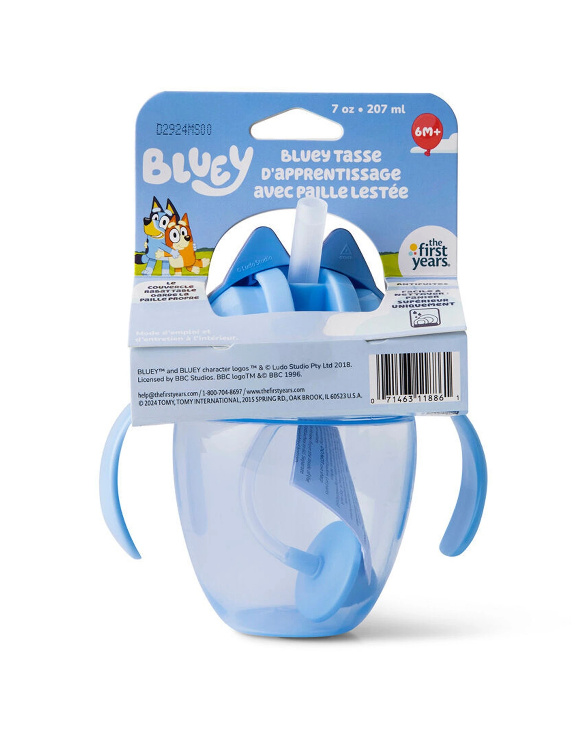 2 The First Years Bluey Weighted Straw Trainer Sippy Cup 4PK 207ml - Multi, 2 of 5