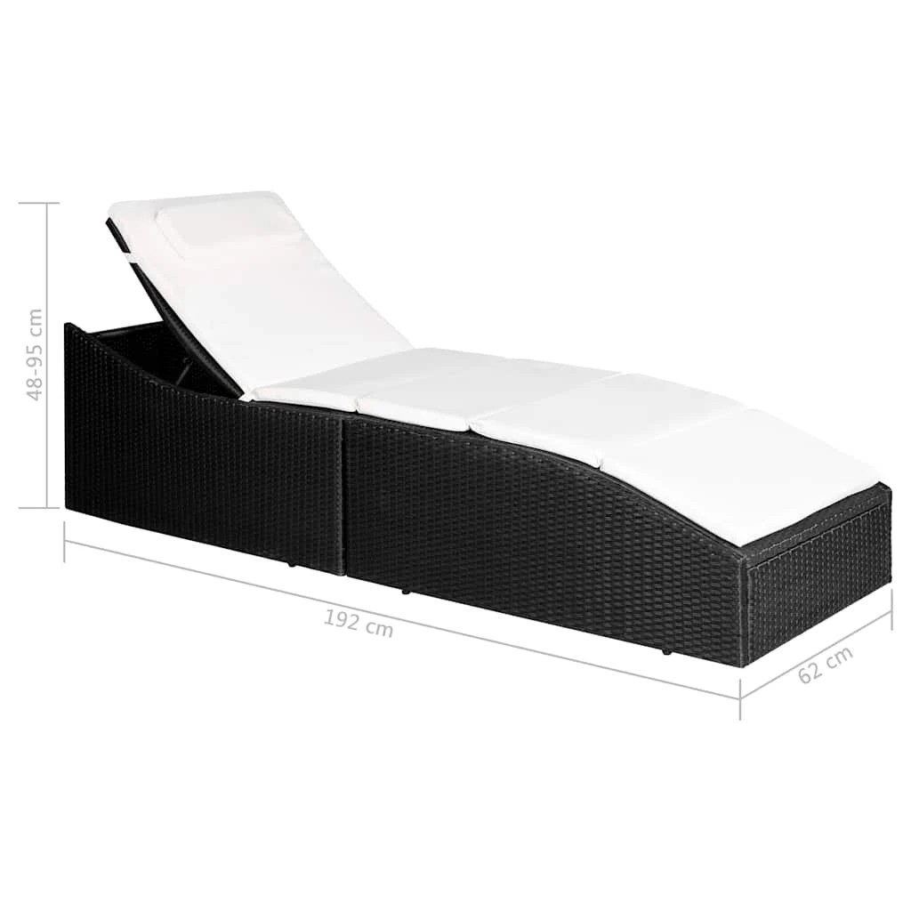 7 vidaXL sunlouger Foldable - Black, 7 of 7