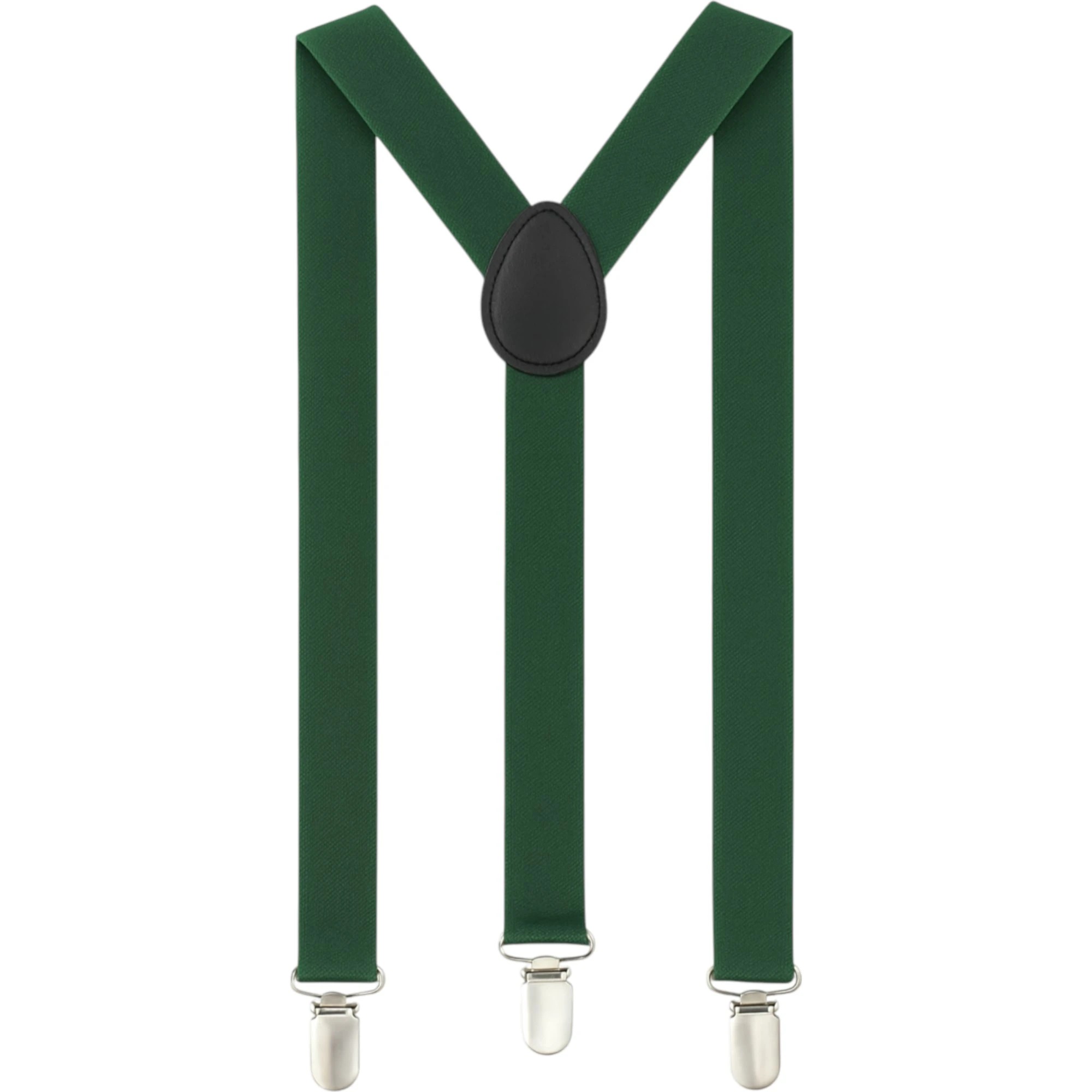 3 Zasel Mens Adjustable 100cm Bottle Green Suspenders - Green - Green, 3 of 3