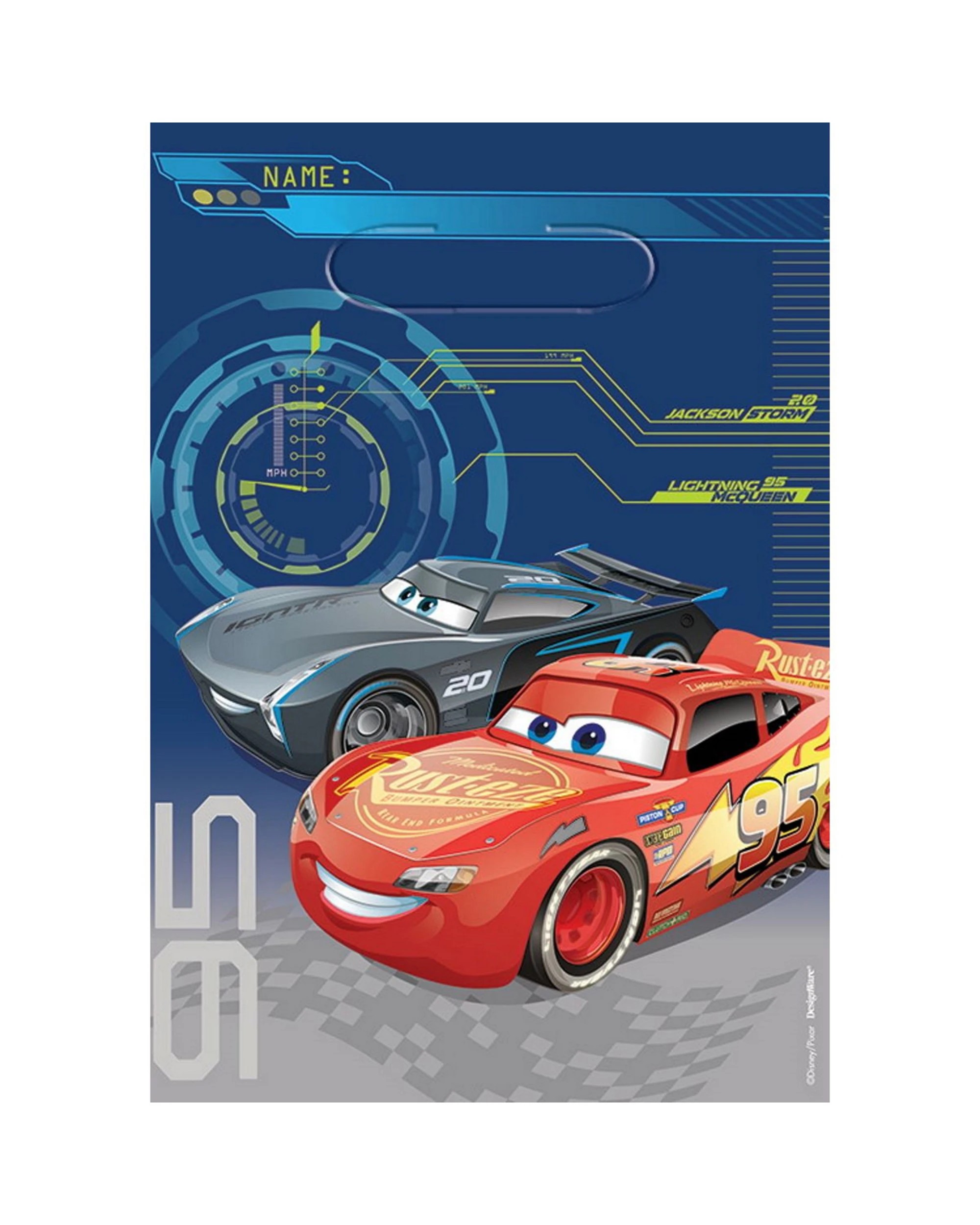1 Disney Cars 3 Lolly/Treat Bags Pack of 8, 1 of 1