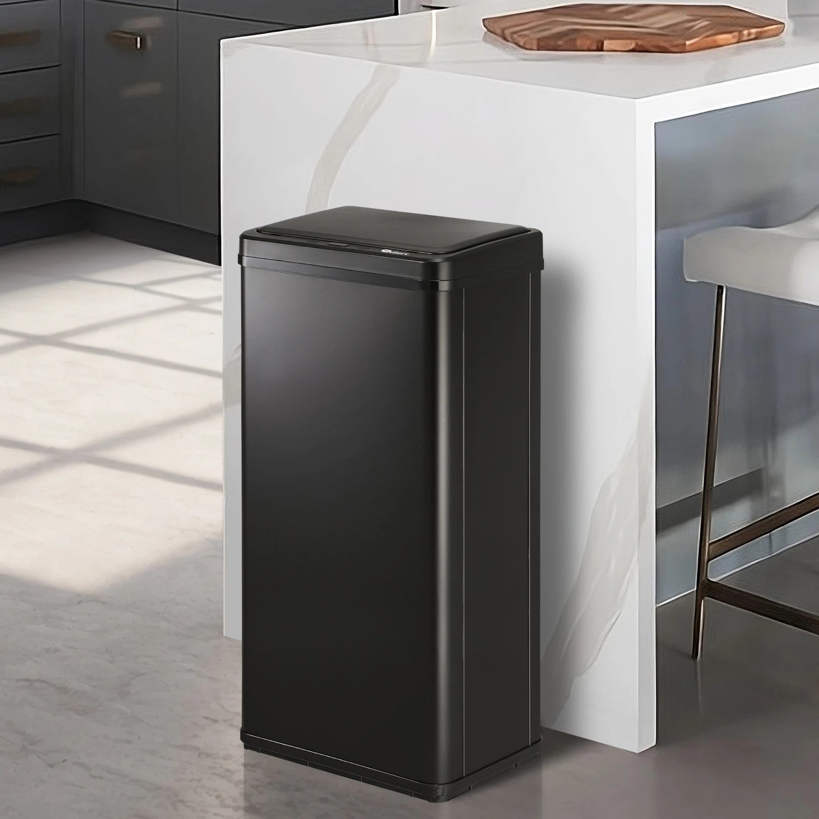 9 Oikiture 50L Motion Sensor Bin Automatic Rubbish Trash Can - Black, 9 of 10