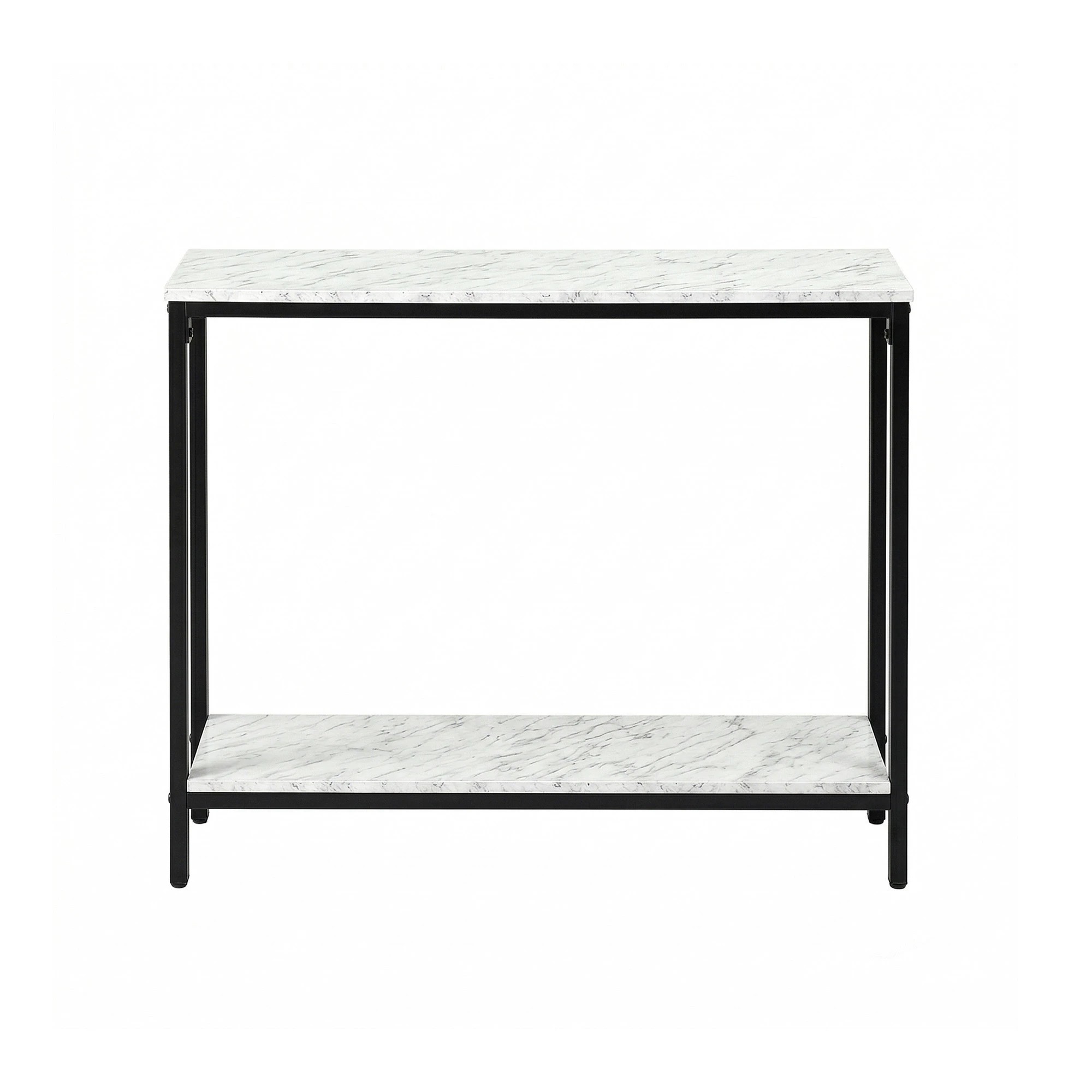 4 Artiss Console Table Entryway Hallway Display Desk Marble Effect 90CM - Black, 4 of 10