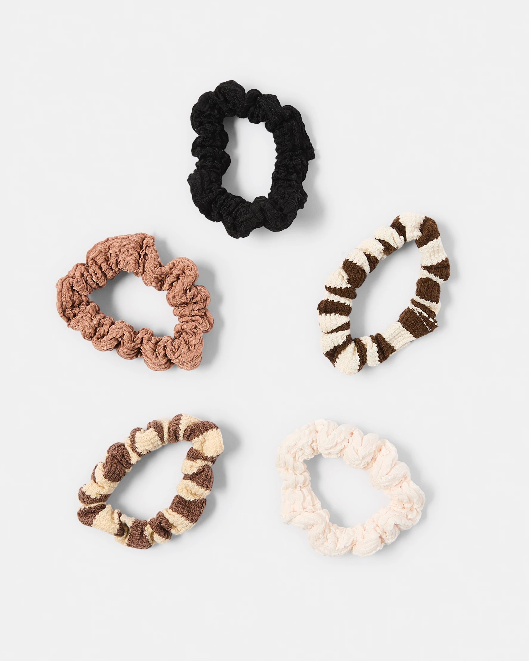 2 5 Pack Stripe Mini Hair Scrunchies, 2 of 5