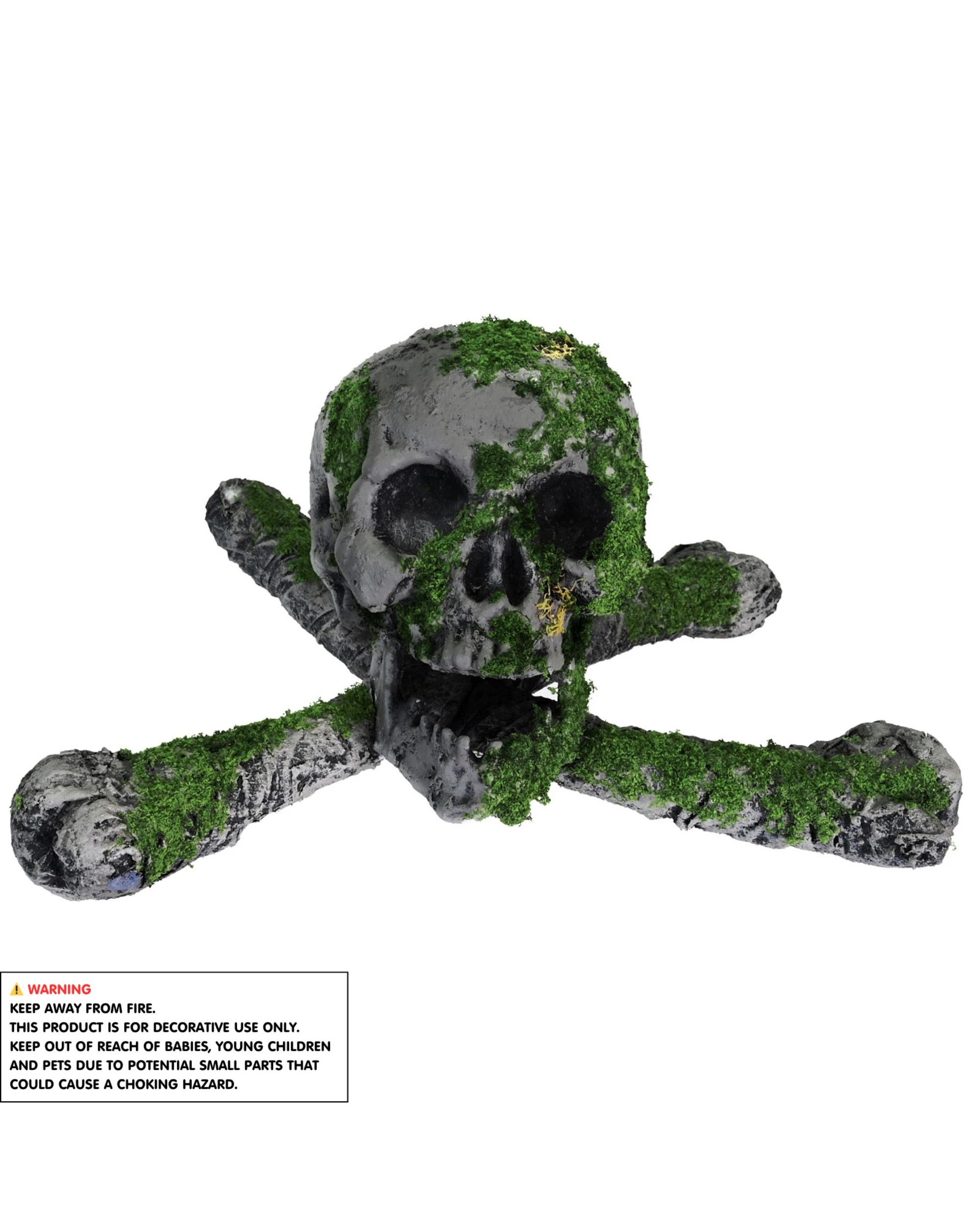 3 Uncle Bills Moss Skull and Crossbones Decoration - Grey, 3 of 3