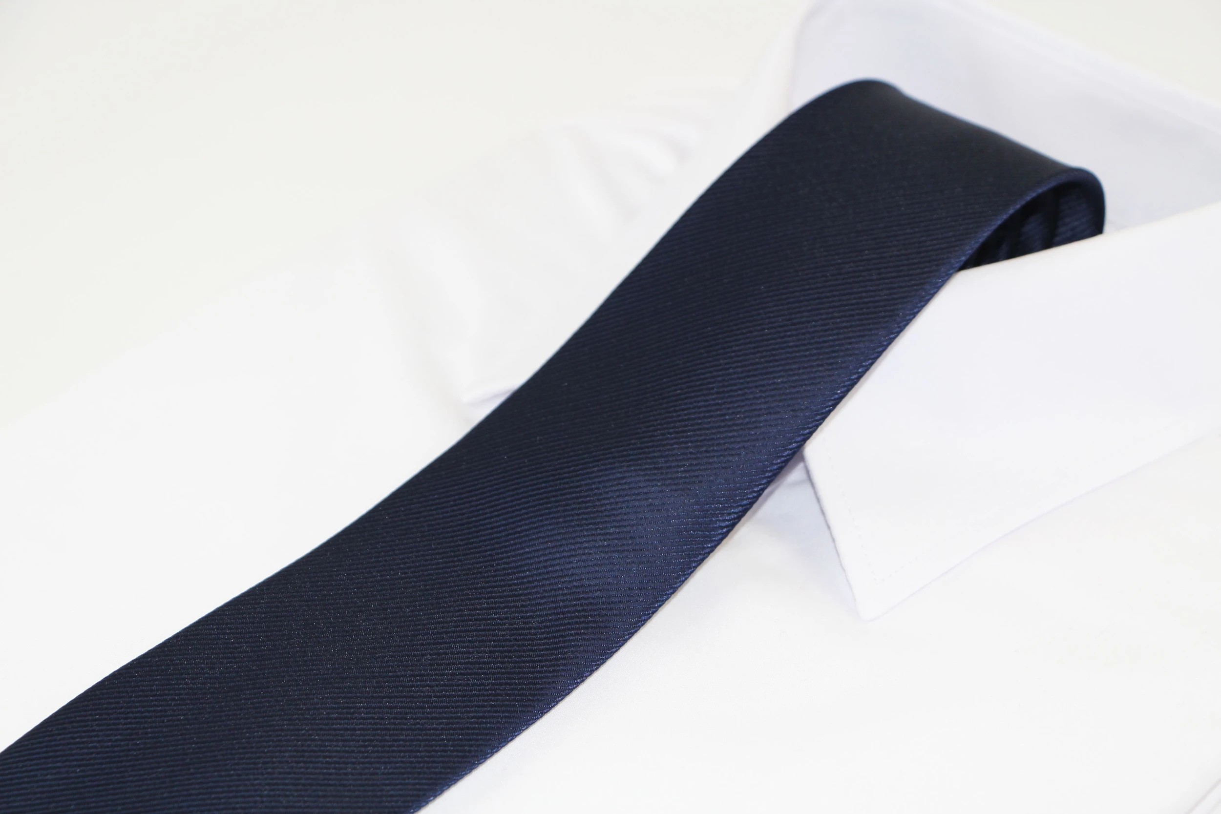 3 Zasel Mens Plain Navy Elegant Striped Patterned 8cm Neck Tie - Blue, 3 of 3