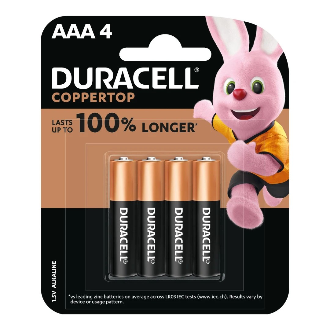 1 4 Pack Duracell Coppertop Alkaline AAA Batteries, 1 of 10