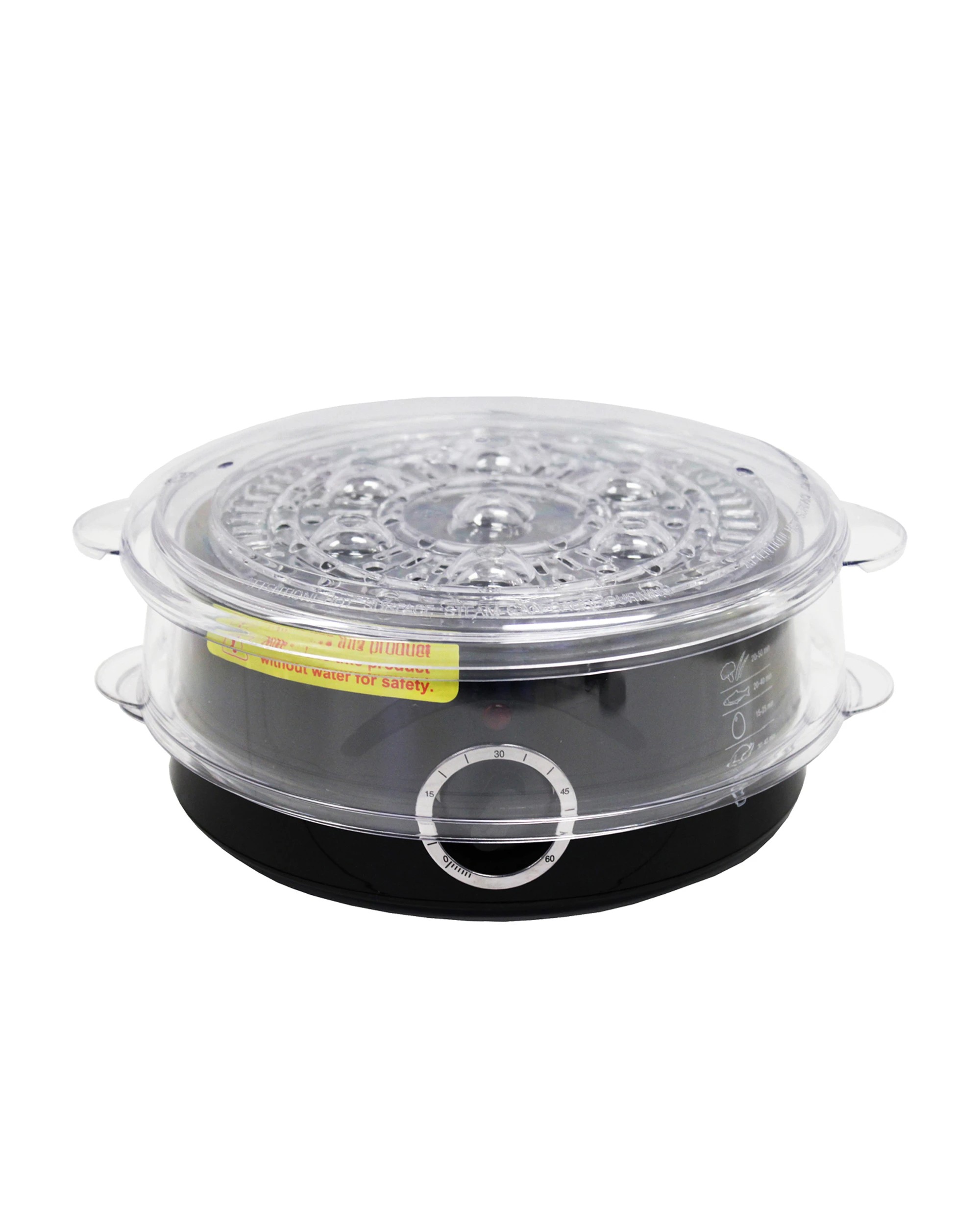 3 TODO 5L Steam Cooker Steamer 2 Tray 400W Power Dial Timer Healthy Stackable - Black, 3 of 4