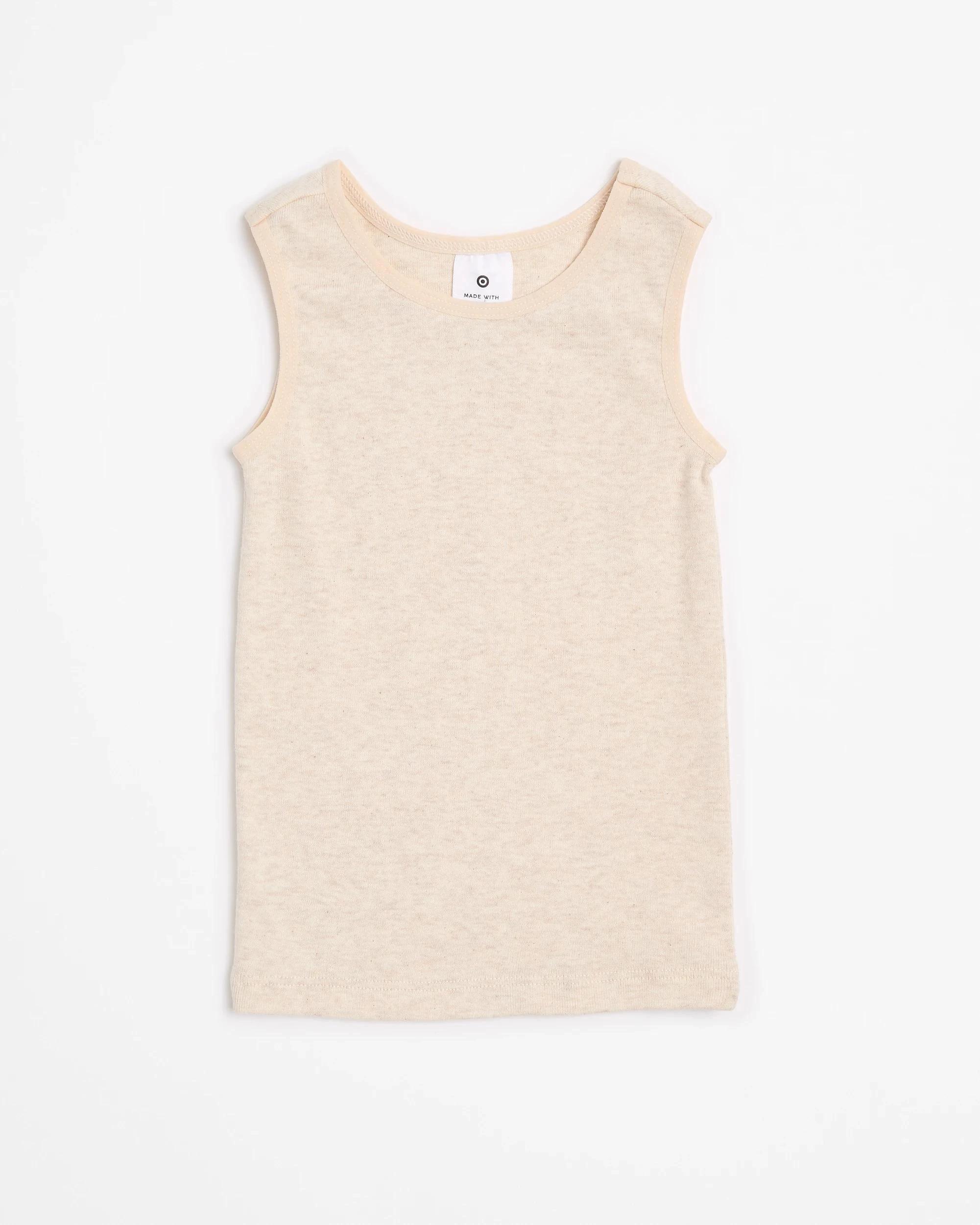 3 Target Baby Organic Cotton Vests 3 Pack DAISY/OATMEAL MARLE/YELLOW STRIPE, 3 of 5
