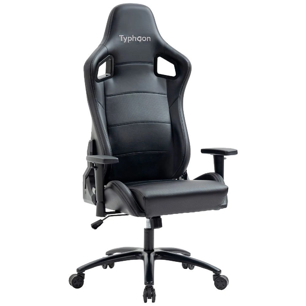 1 Typhoon Viper High-Back Racing Gaming Chair PU Black Ergonomic Chairs and Desk Chairs, 1 of 10