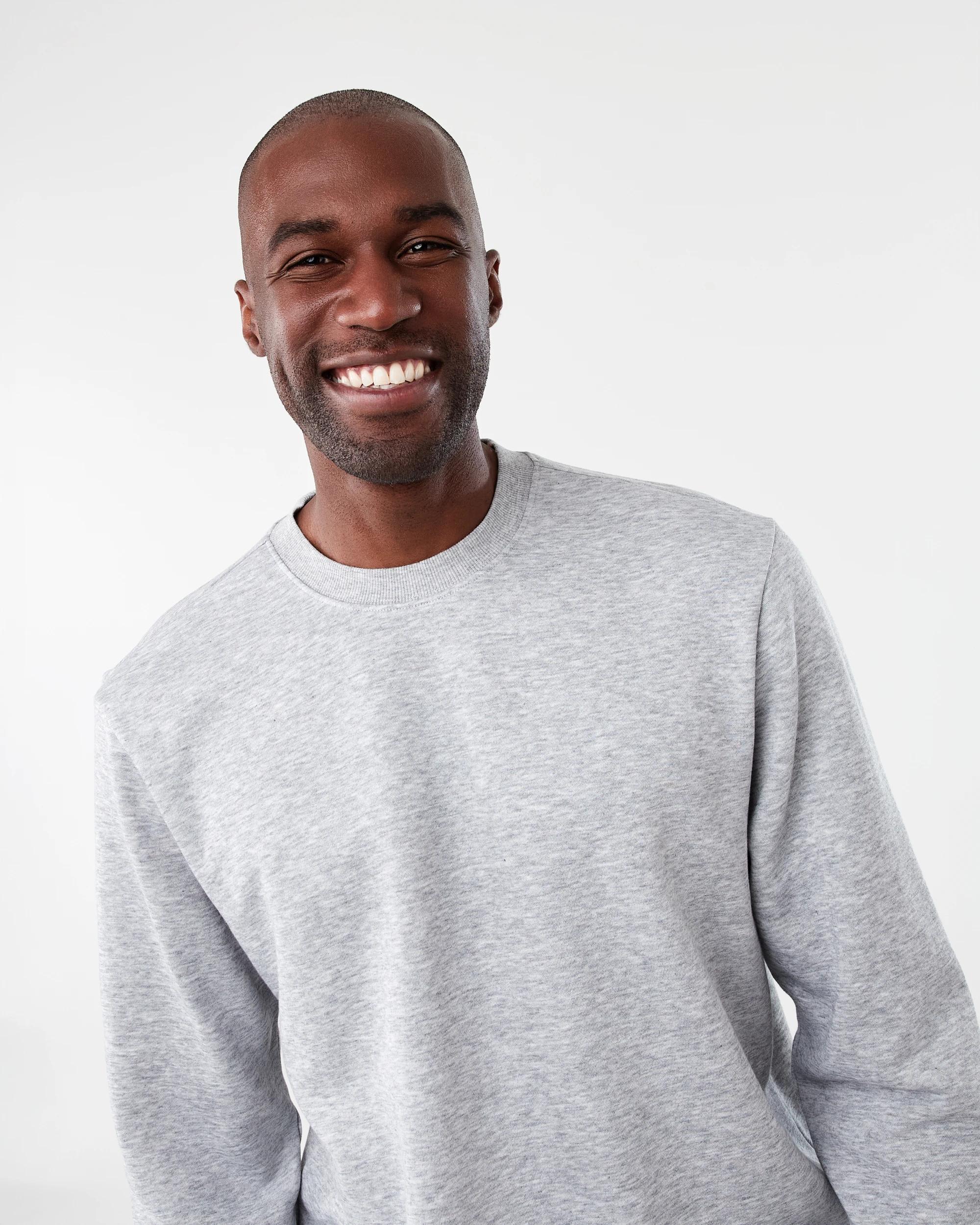 4 Basic Crew Neck Sweatshirt Gry Marle, 4 of 6