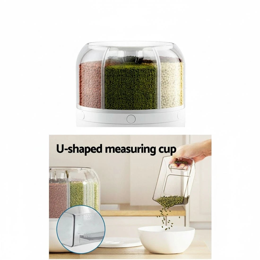 5 5-Star Chef Cereal Dispenser Grain Container 7KG - White, 5 of 5