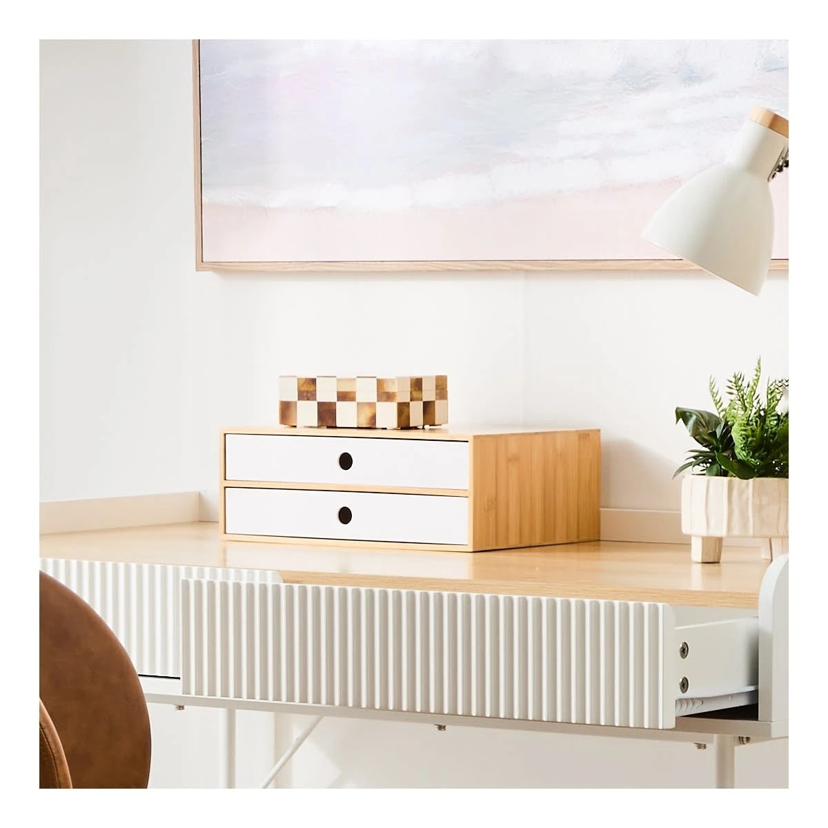 9 Bamboo and Plastic Desk Top Drawers, 9 of 9