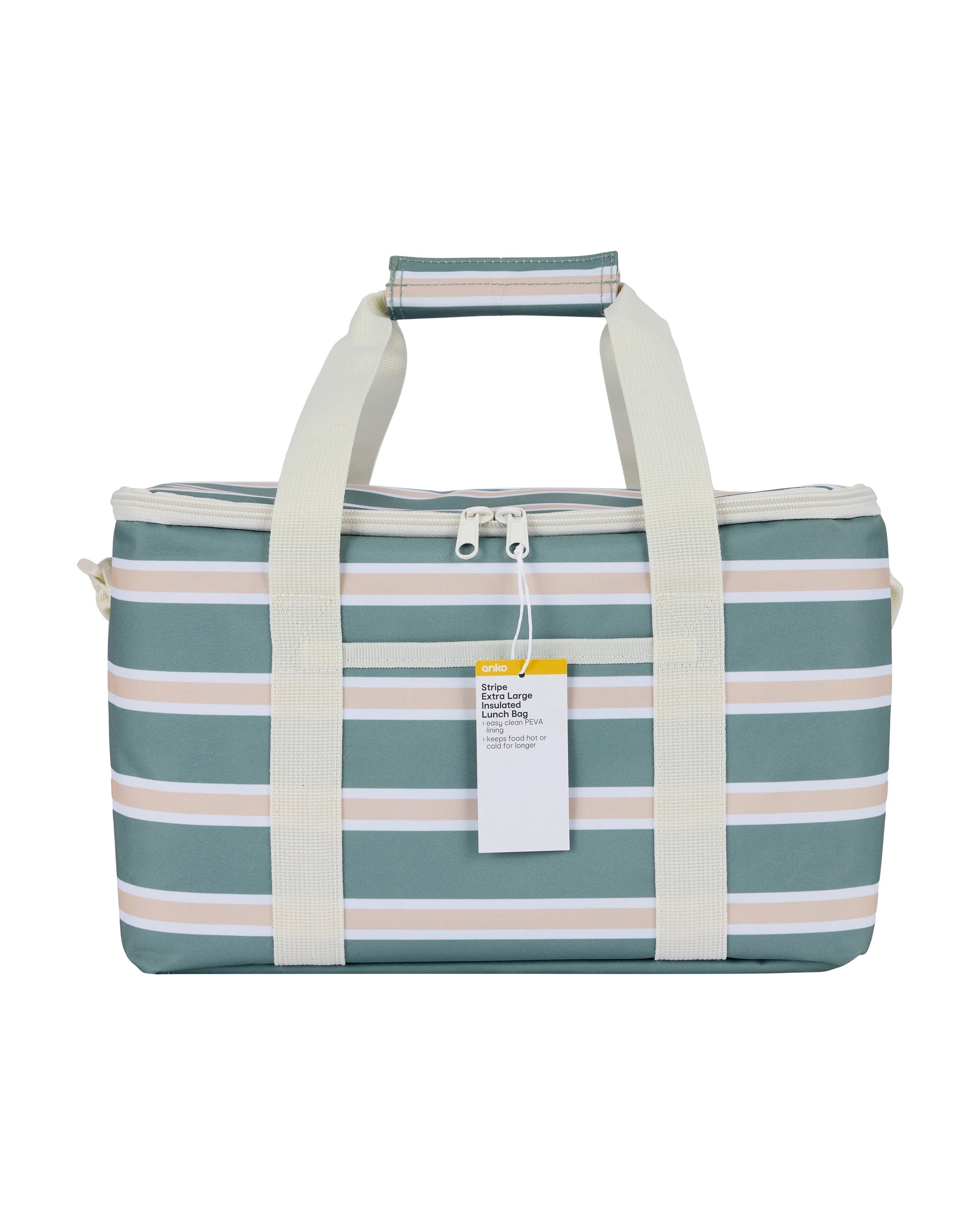 4 Stripe Extra Large Insulated Lunch Bag, 4 of 4