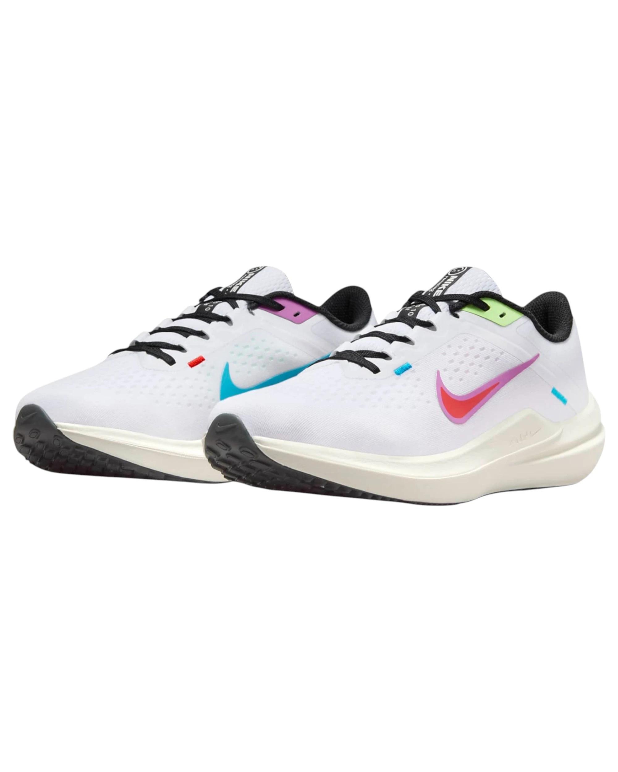 2 Nike Mens Air Winflo 10 SE White Multi Coloured Athletic Running Shoes WHITE, 2 of 8