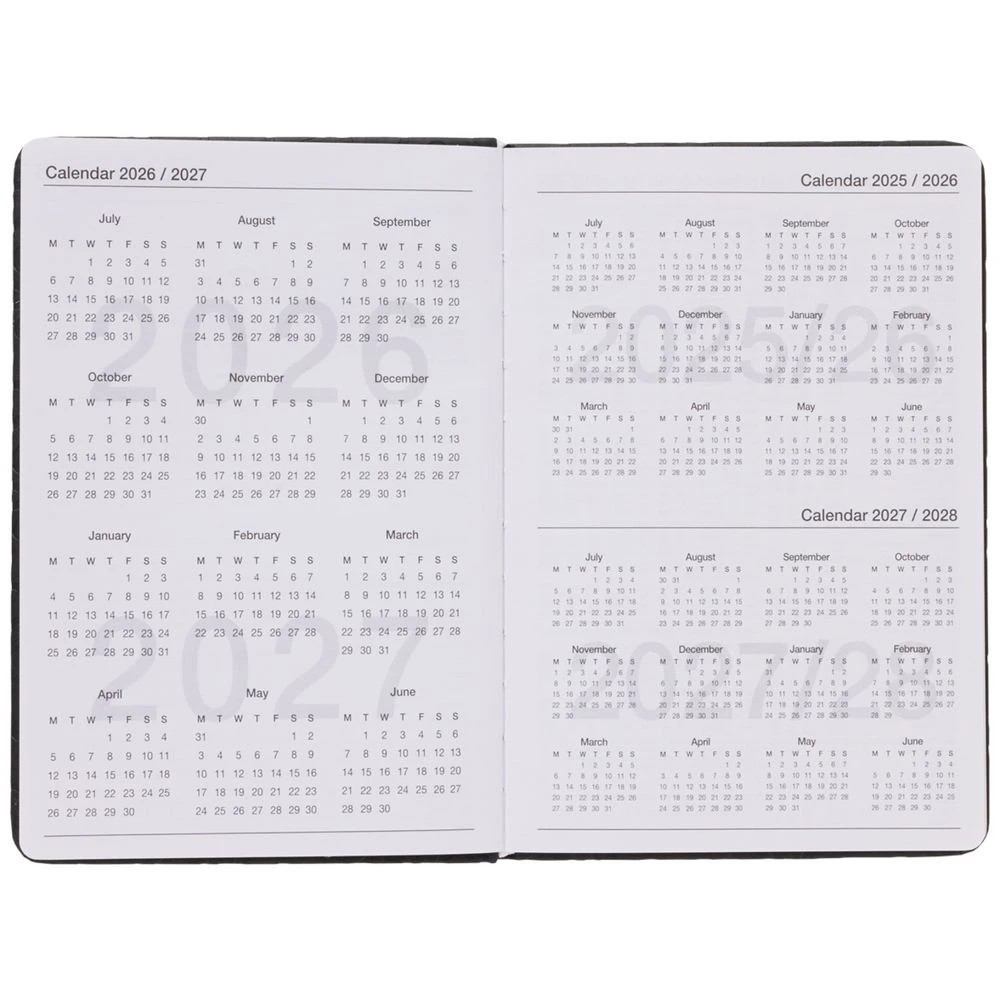 3 J.Burrows A5 Week-To-View Embossed Diary FY26/27 Black, 3 of 6