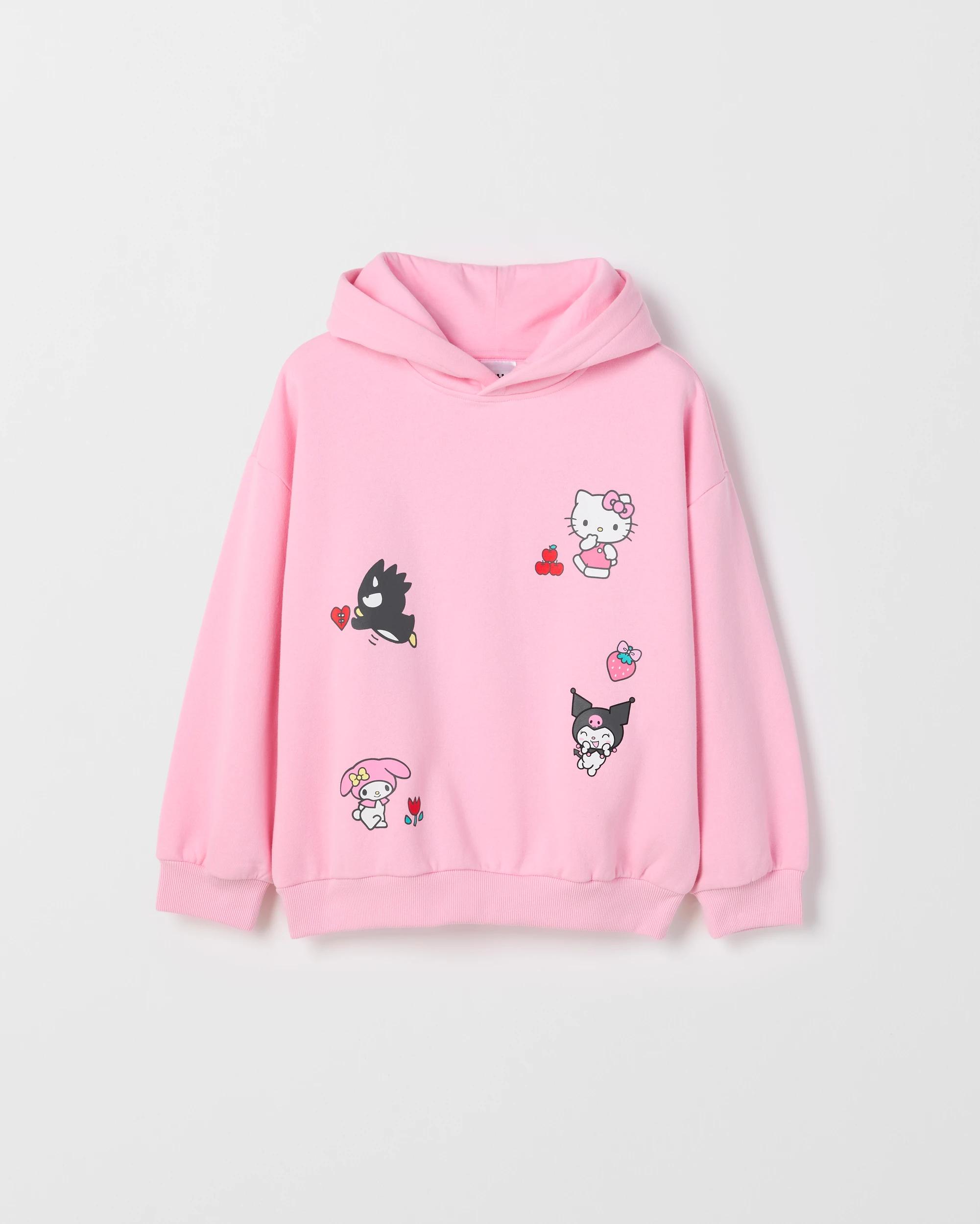 1 Hello Kitty Australian Cotton Blend Boucle Hoodie PINK, 1 of 3