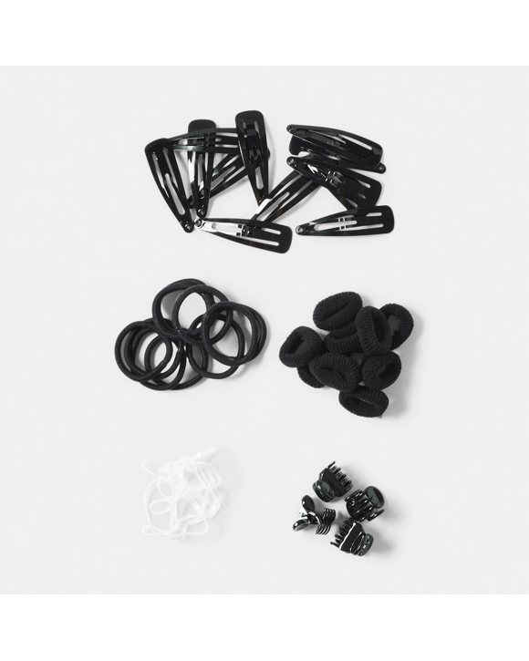 OXX Haircare 46 Pack Hair Assorted Accessories - Black