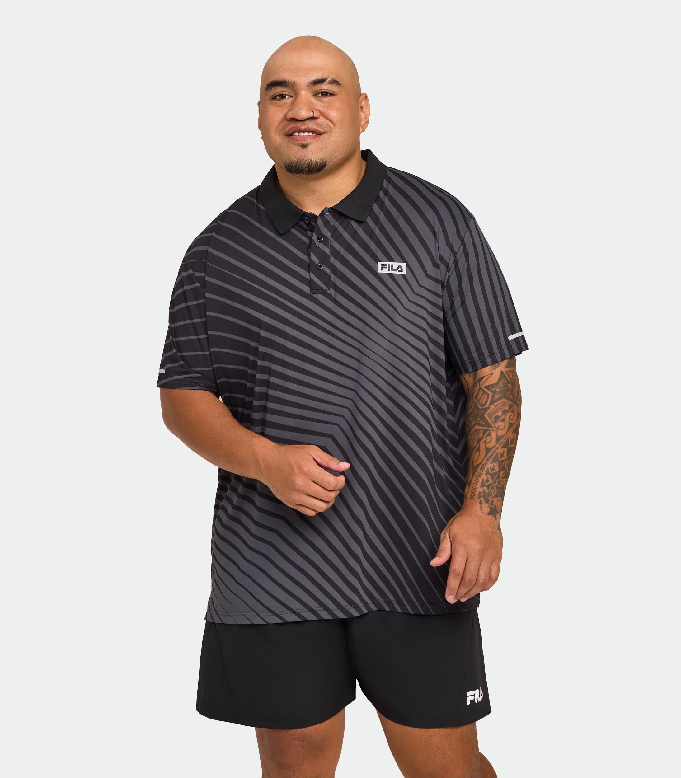 1 Plus Size Leyton Polo Top - Fila BLACK, 1 of 7
