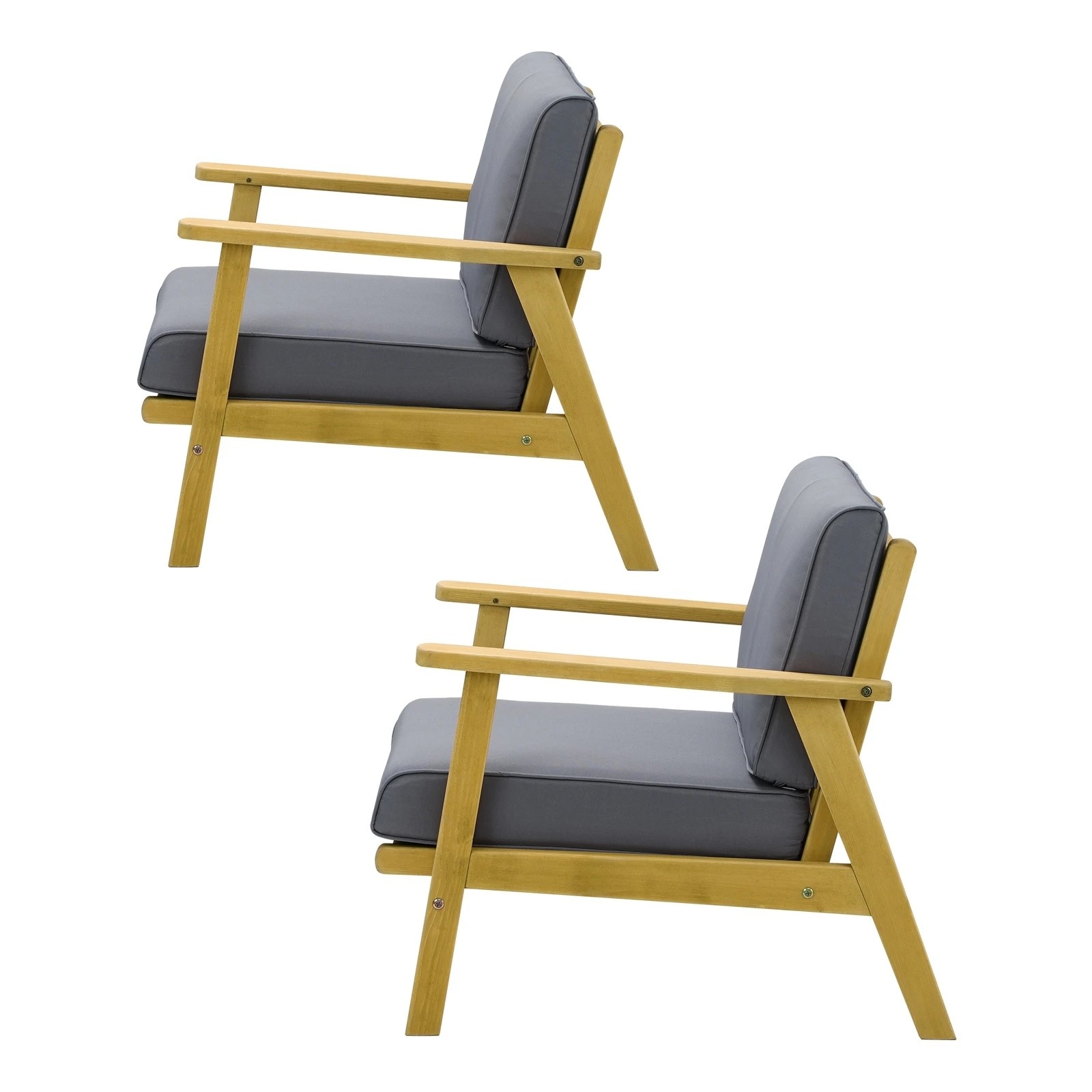 8 Livsip 2pcs Outdoor Armchair Furniture Lounge Wooden Chair Patio Garden Sofa Set
 - Multi, 8 of 10