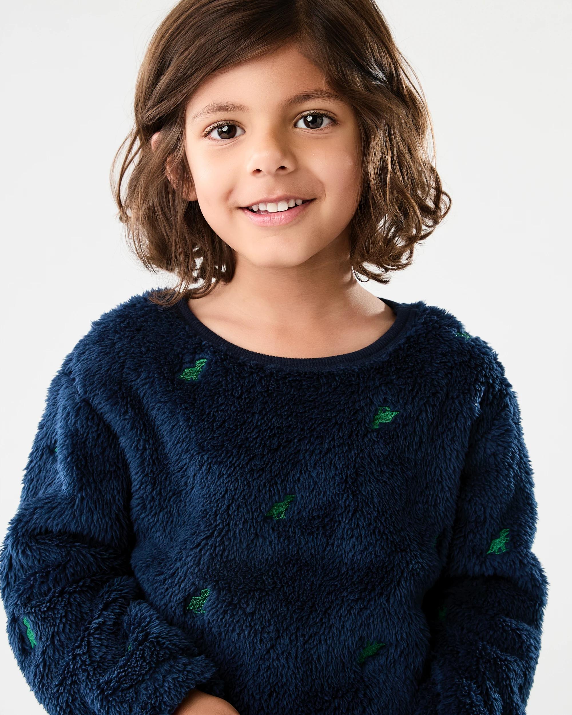 4 Embroidery Fluffy Pyjama Set Nvy Trex, 4 of 6