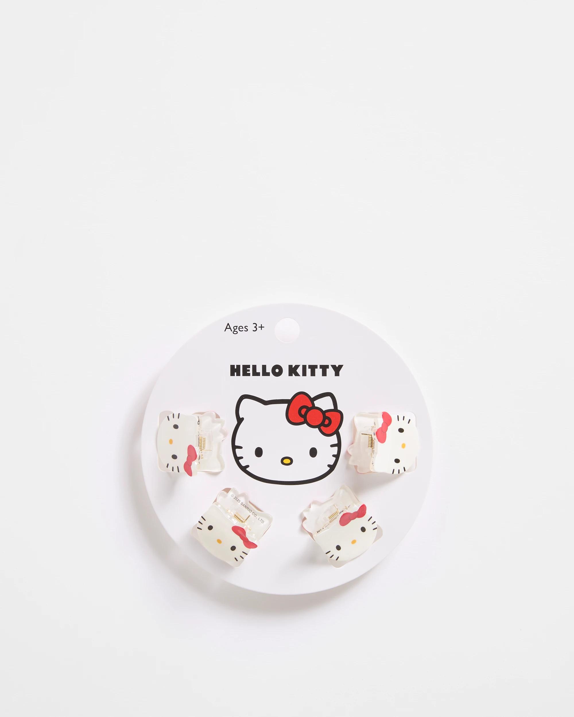 3 Kids Licensed Hello Kitty 4 Pack Mini Claw Clips WHITE, 3 of 3