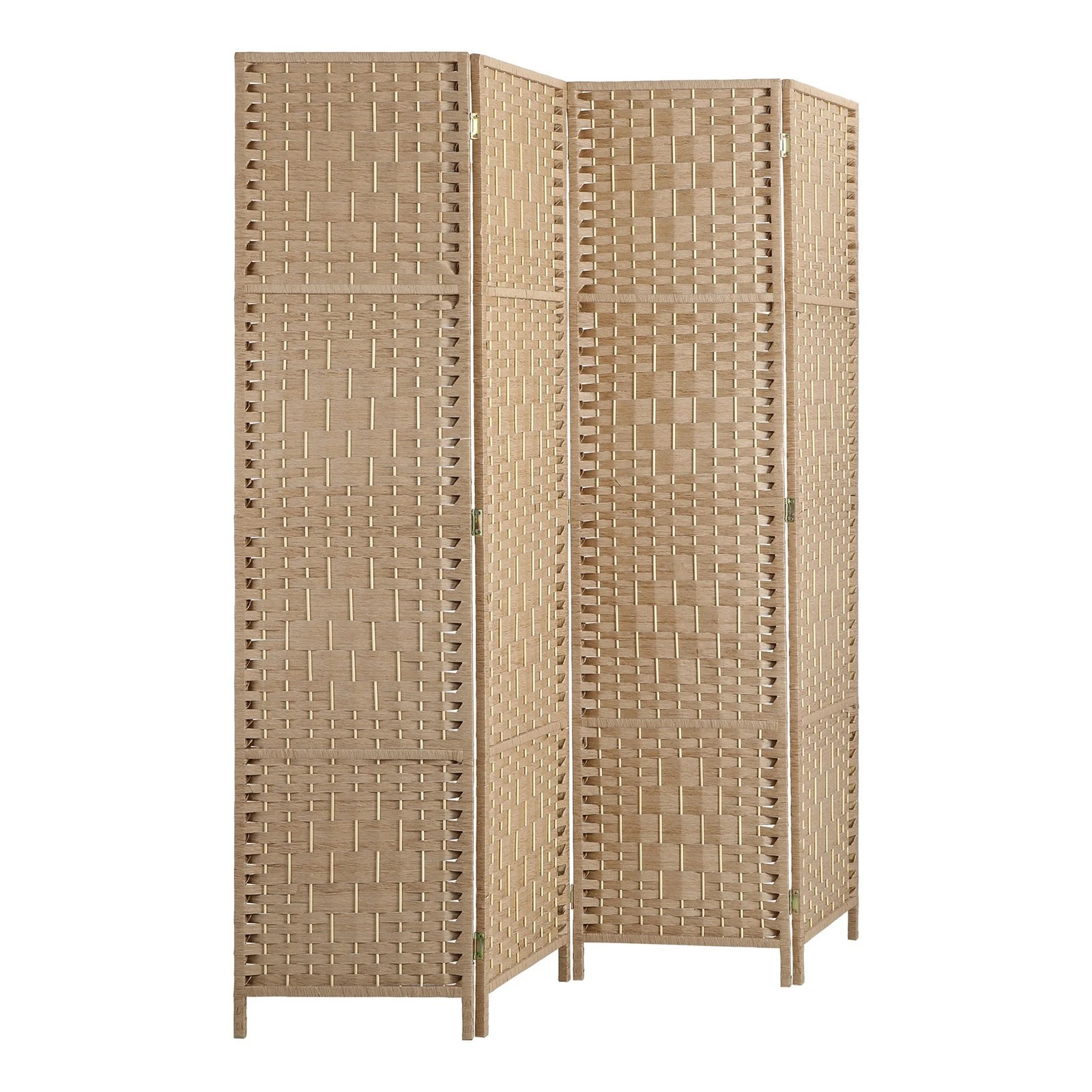 7 Oikiture 4 Panel Room Divider Screen Privacy Dividers - Natural, 7 of 10